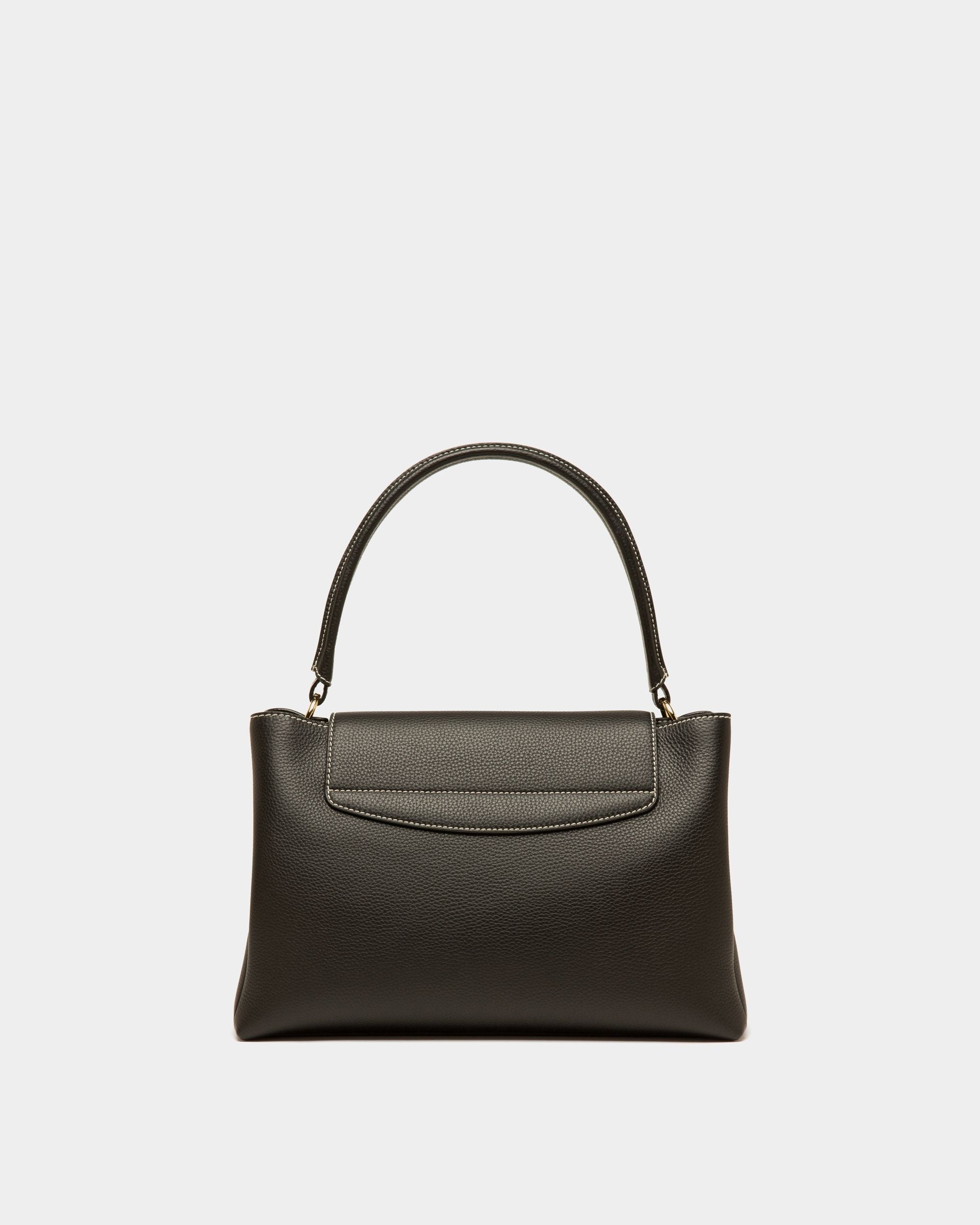 Bally Global - Lock Me Top Handle Bag In Black Leather - Black
