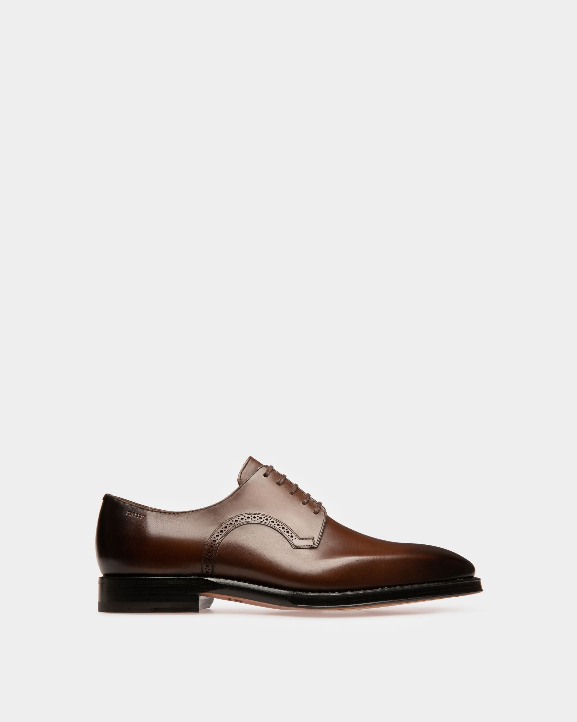 Bally Global - Scamardo Men's Leather Derby Lace-Up Shoe In Mid Brown - Brown