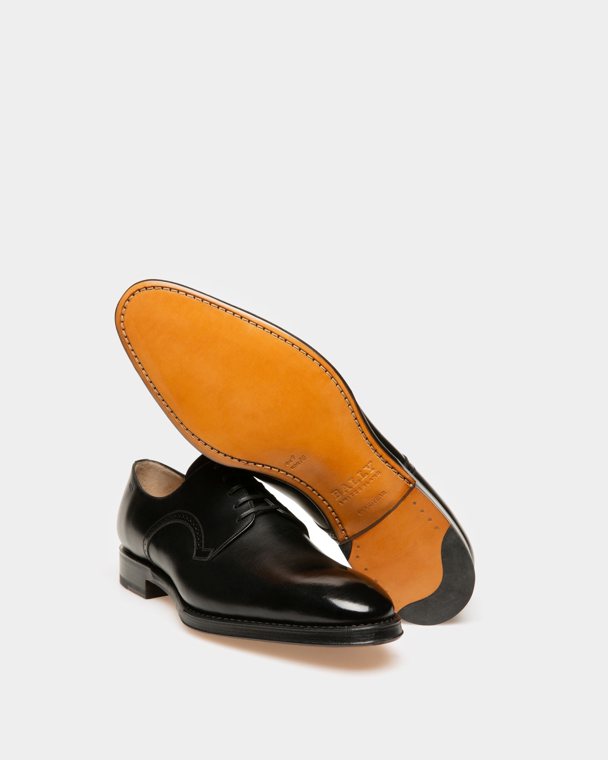 Bally Global - Scamardo Leather Derby Shoes In Black - Black