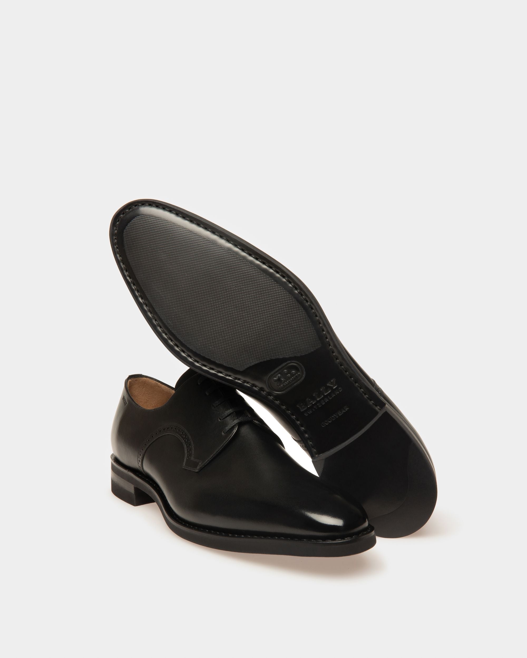 Bally Global - Scrivani Men's Leather Derby Lace-Up Shoe In Black - Black
