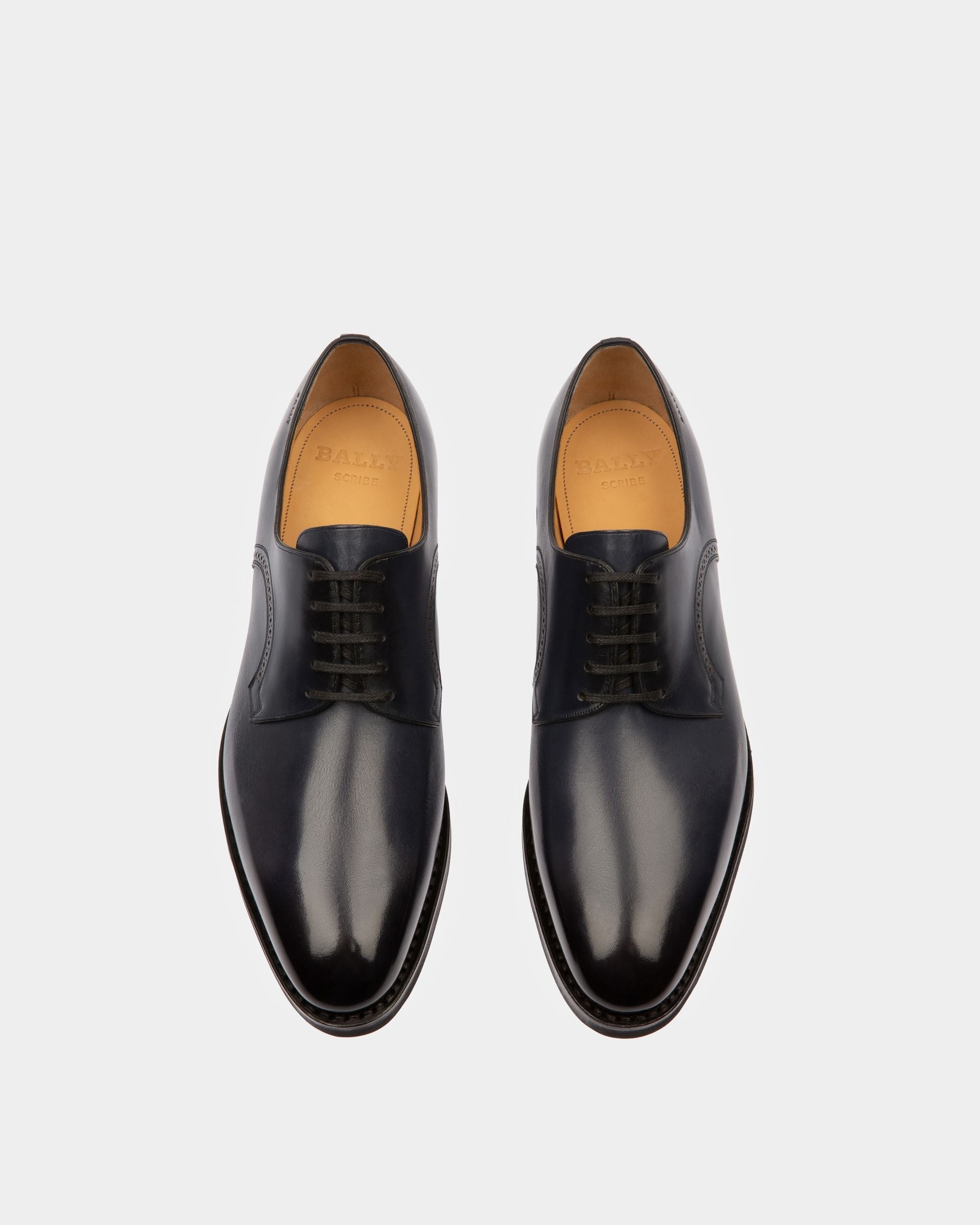 Bally Global - Scrivani Leather Derby Shoes In Navy - Blue