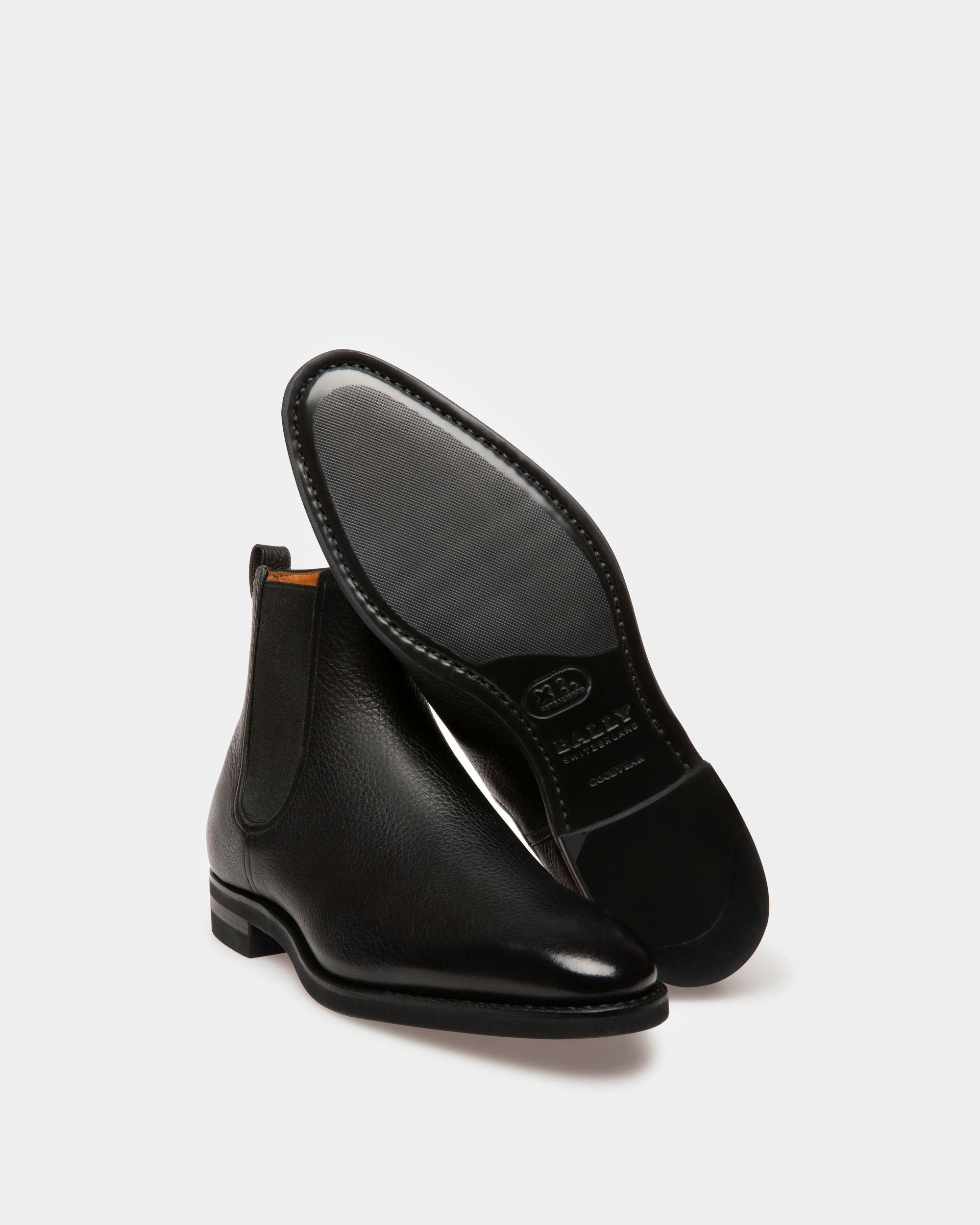Bally Global - Bota Scavone De Piel Negra Para Hombre - Negro