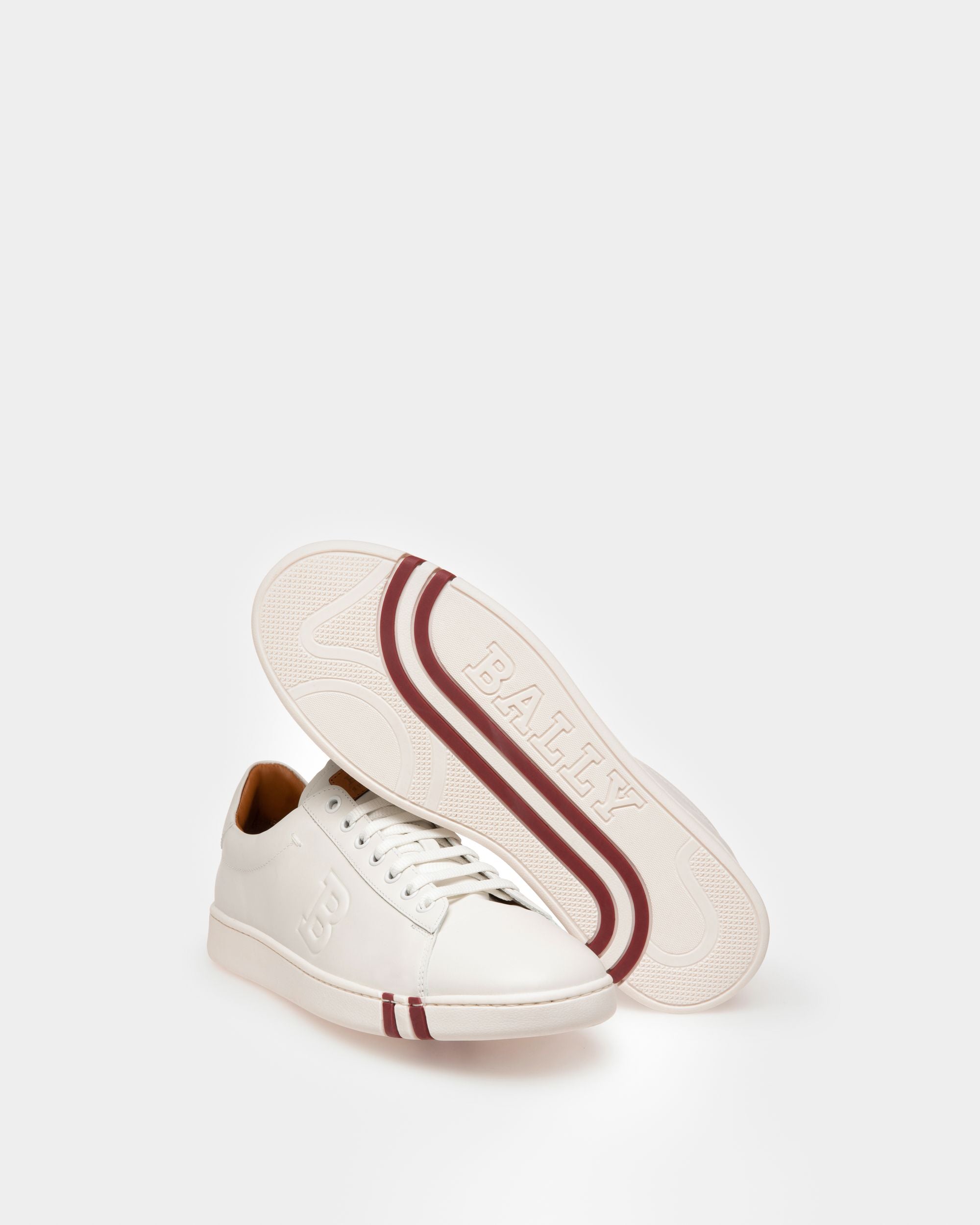 Bally Global - Asher Men's Leather Trainer In White - Blanc