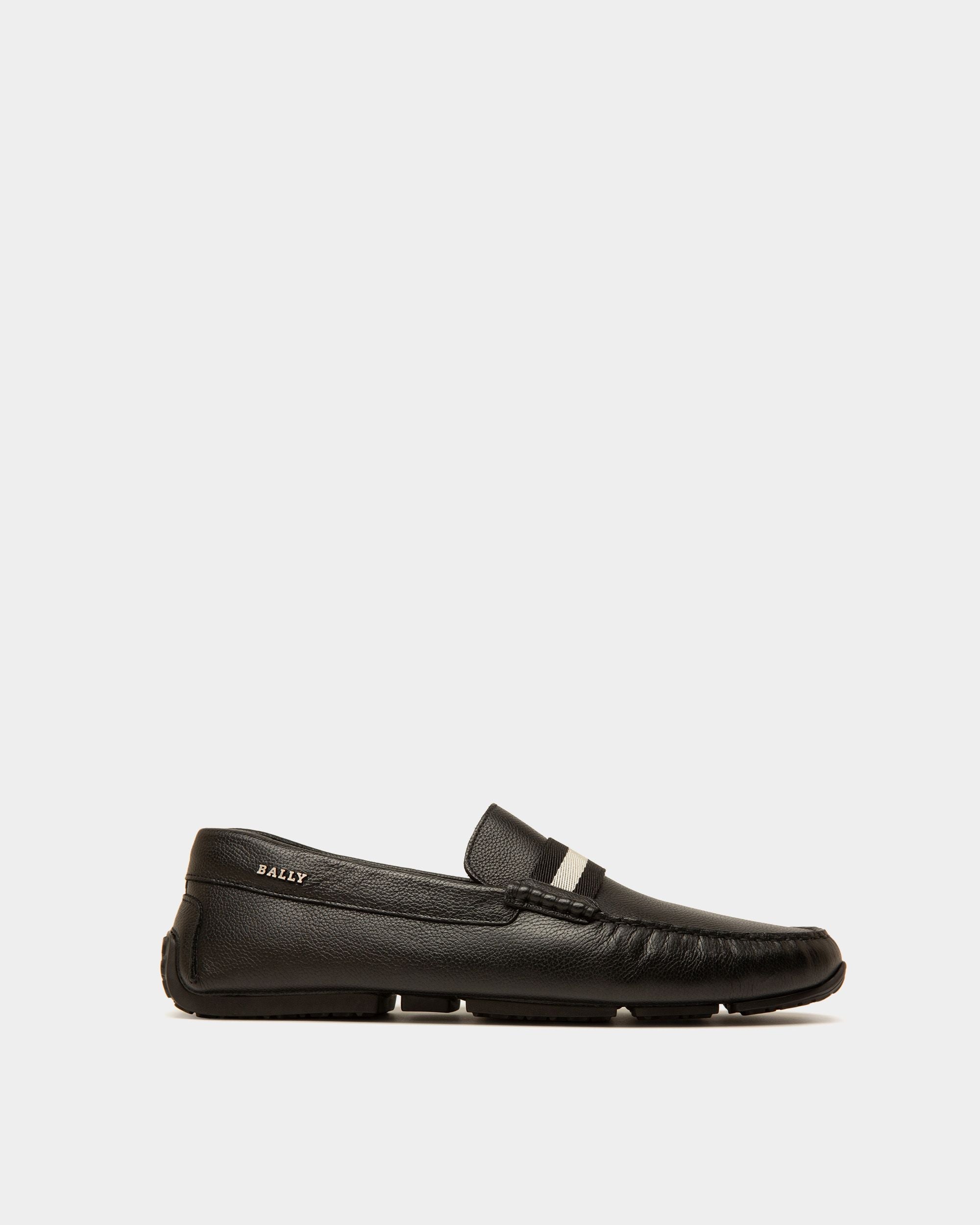 Bally Global - Pilot Drivers In Black Leather And Fabric - Negro