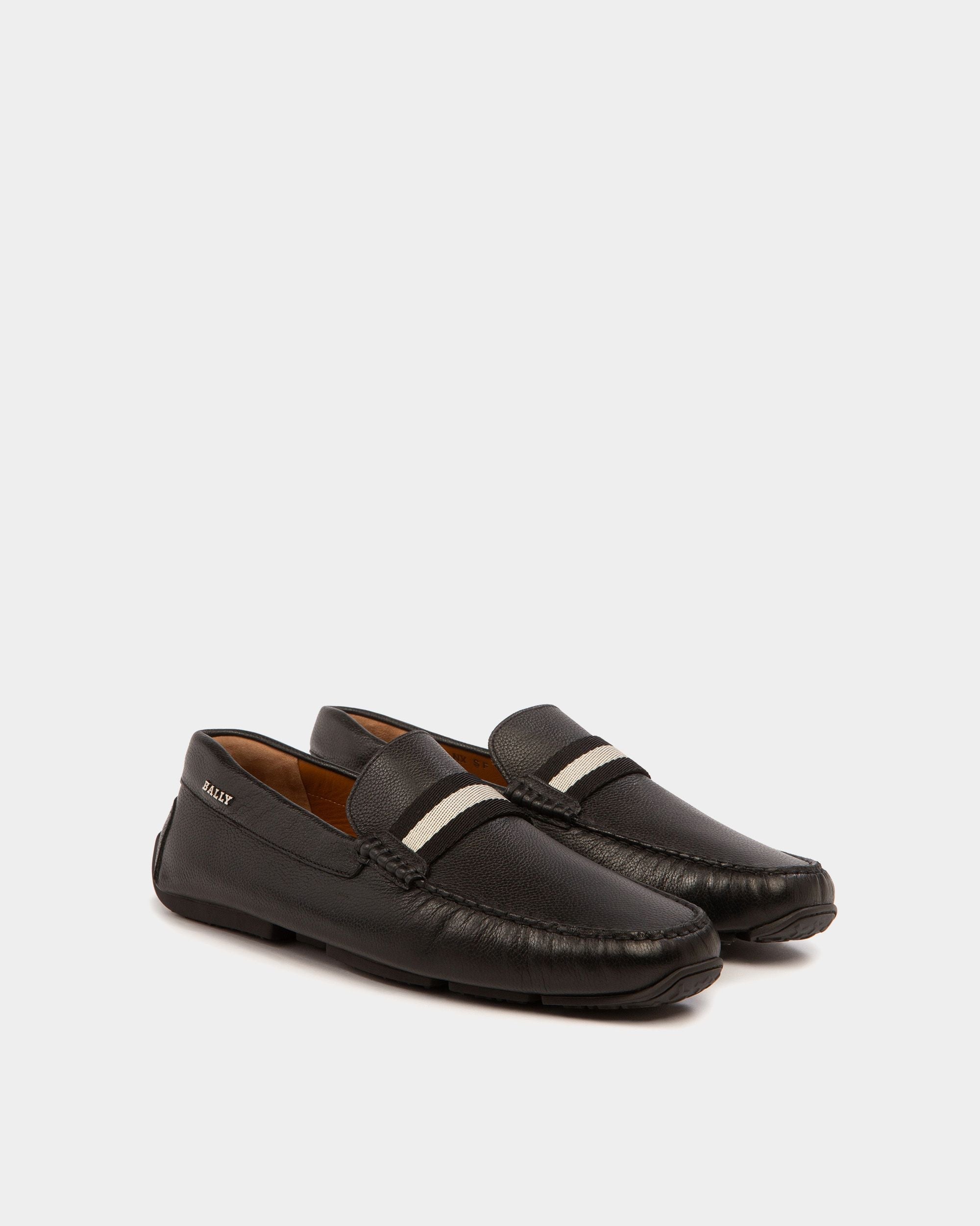 Bally Global - Pilot Drivers In Black Leather And Fabric - Black