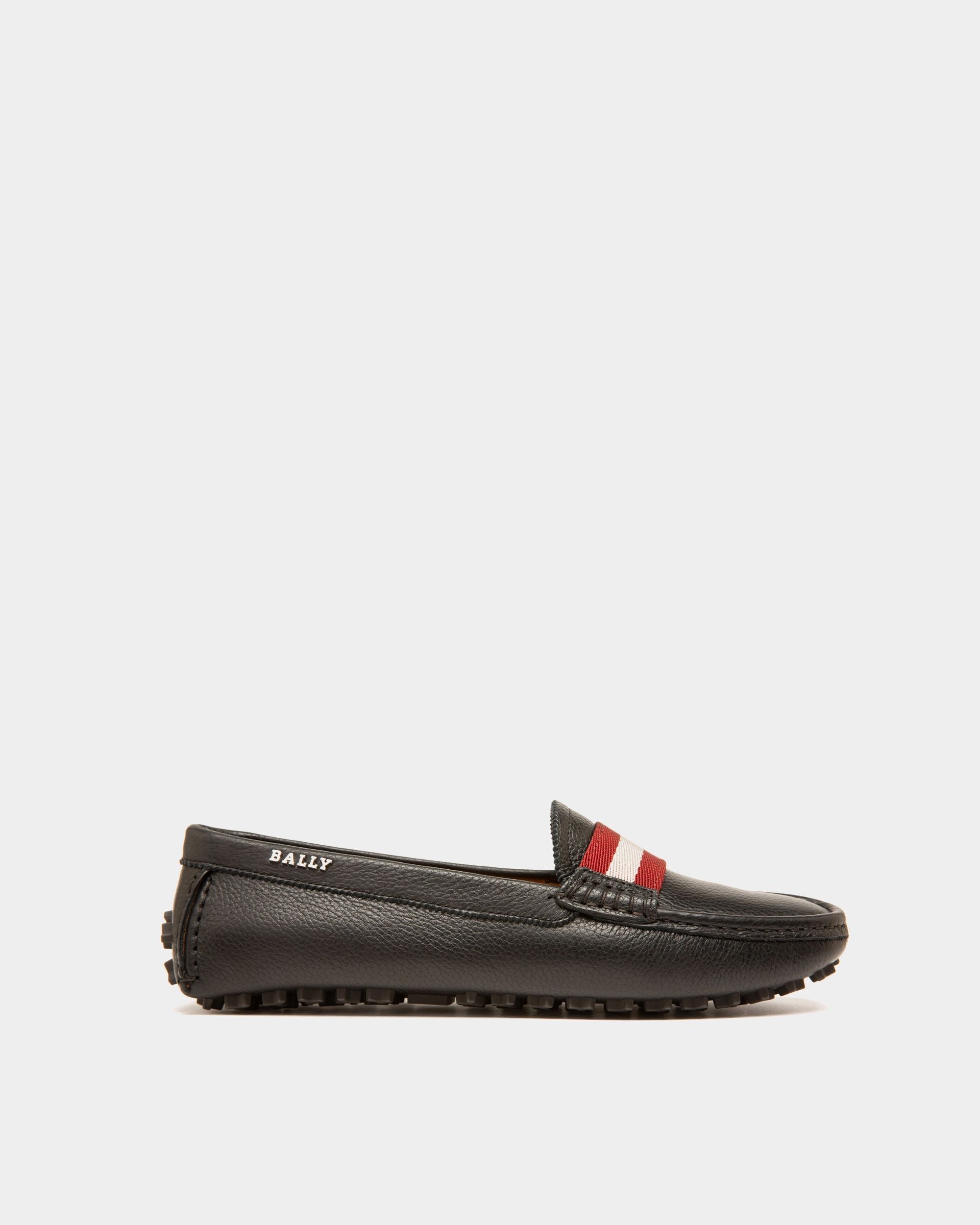 Bally Global - Ladyes Mocasines De Estilo Driver En Piel De Color Negro - Negro