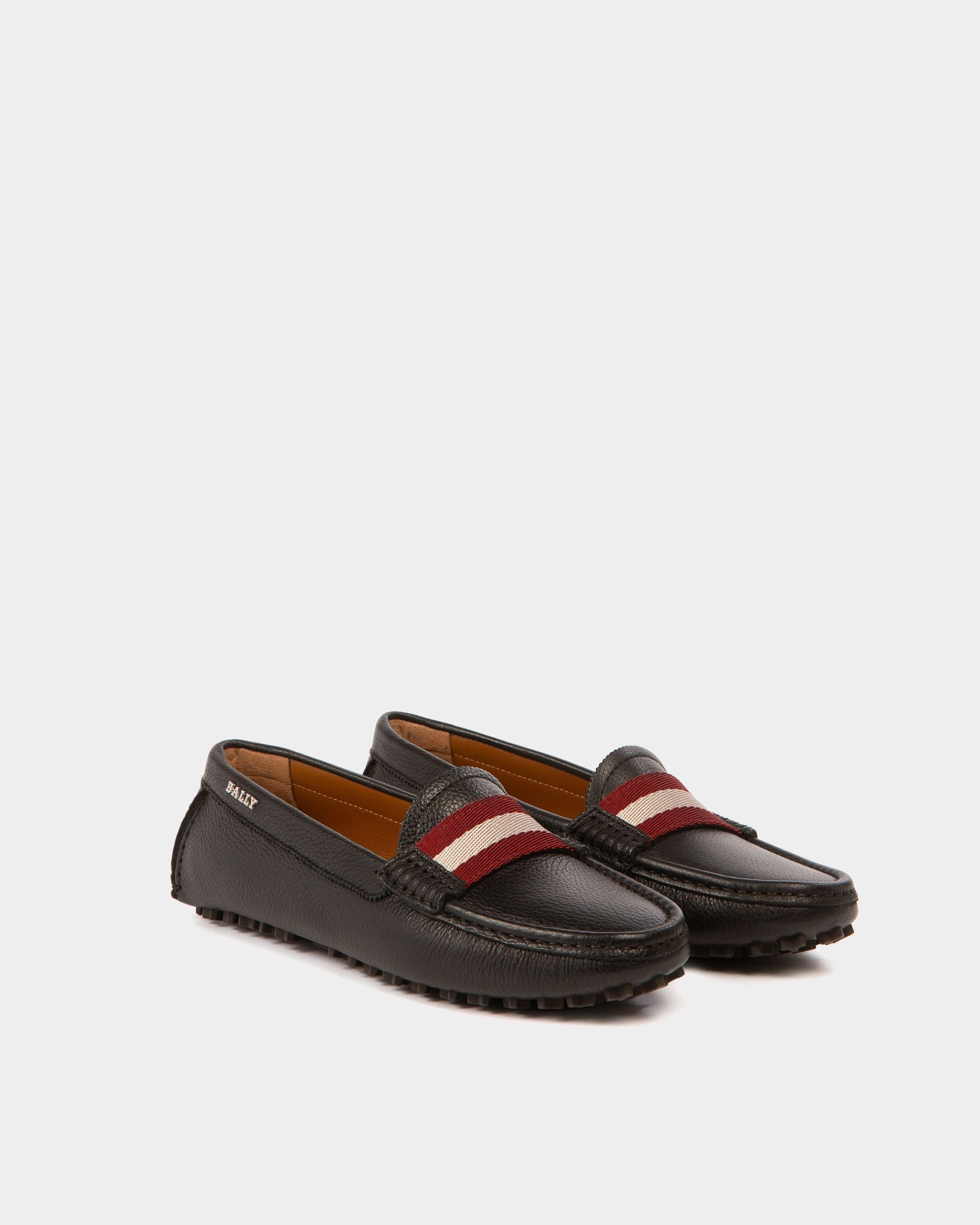 Bally Global - Ladyes Mocasines De Estilo Driver En Piel De Color Negro - Negro
