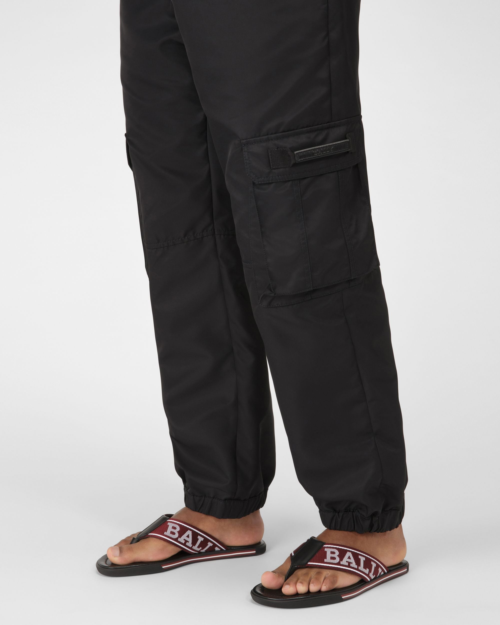 Bally Global - Border Leather And Fabric Thong Sandals In Bally Red - Multicolor