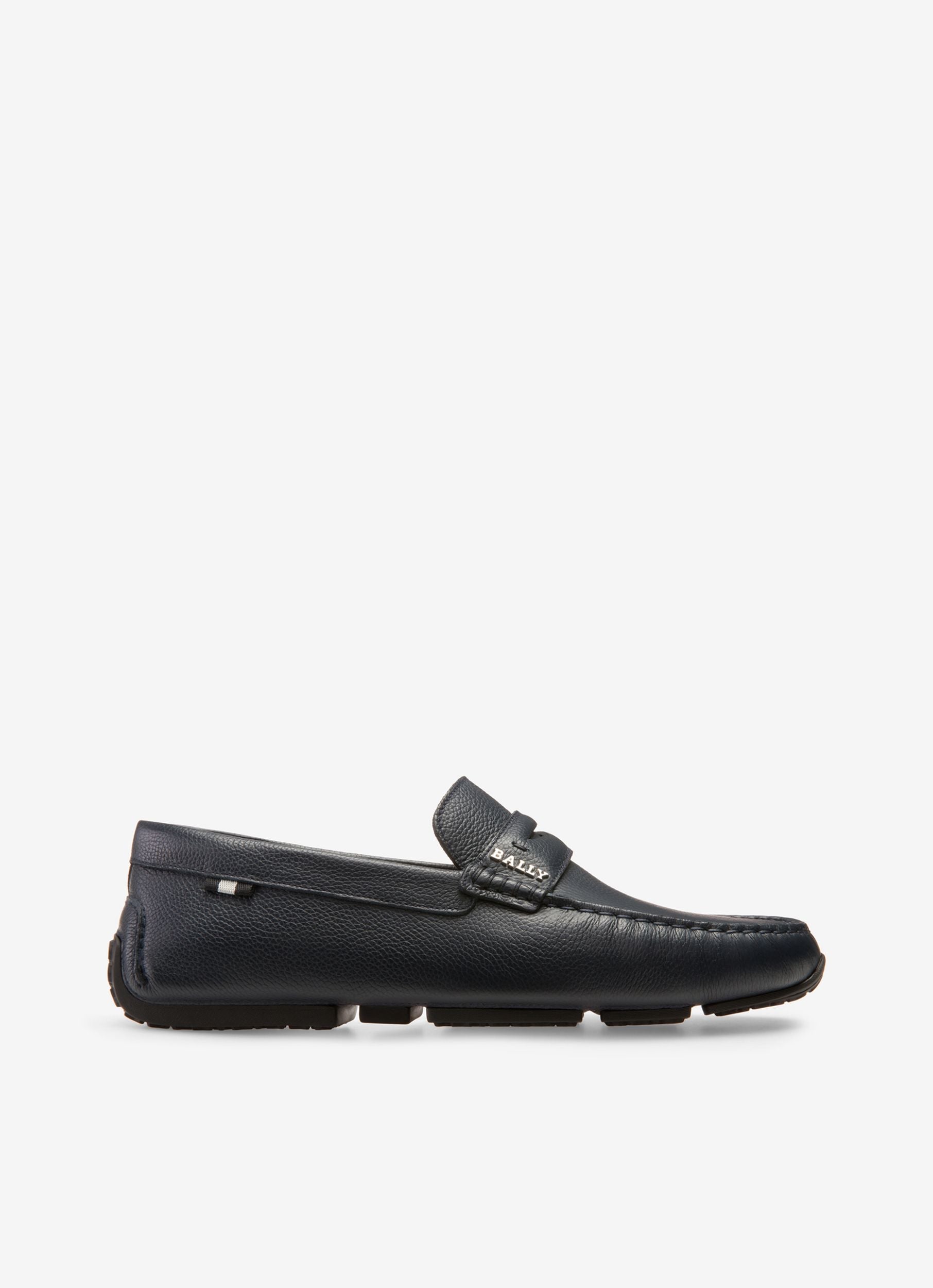 Bally Global - Zapato Driver Pilot De Piel Granulada Navy Blue - Azul