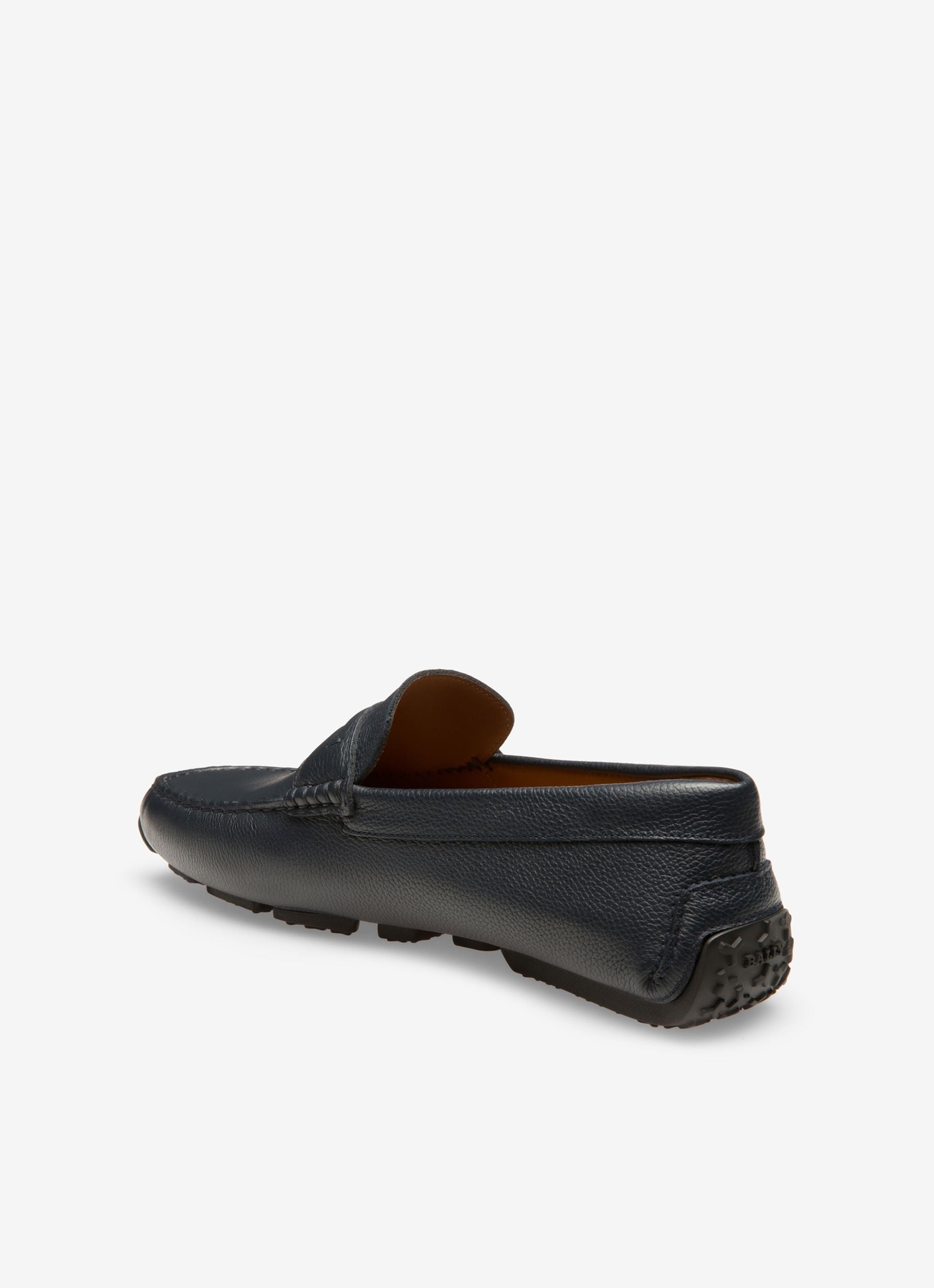 Bally Global - Pilot Driver in Navy Blue Grained Leather - Blue