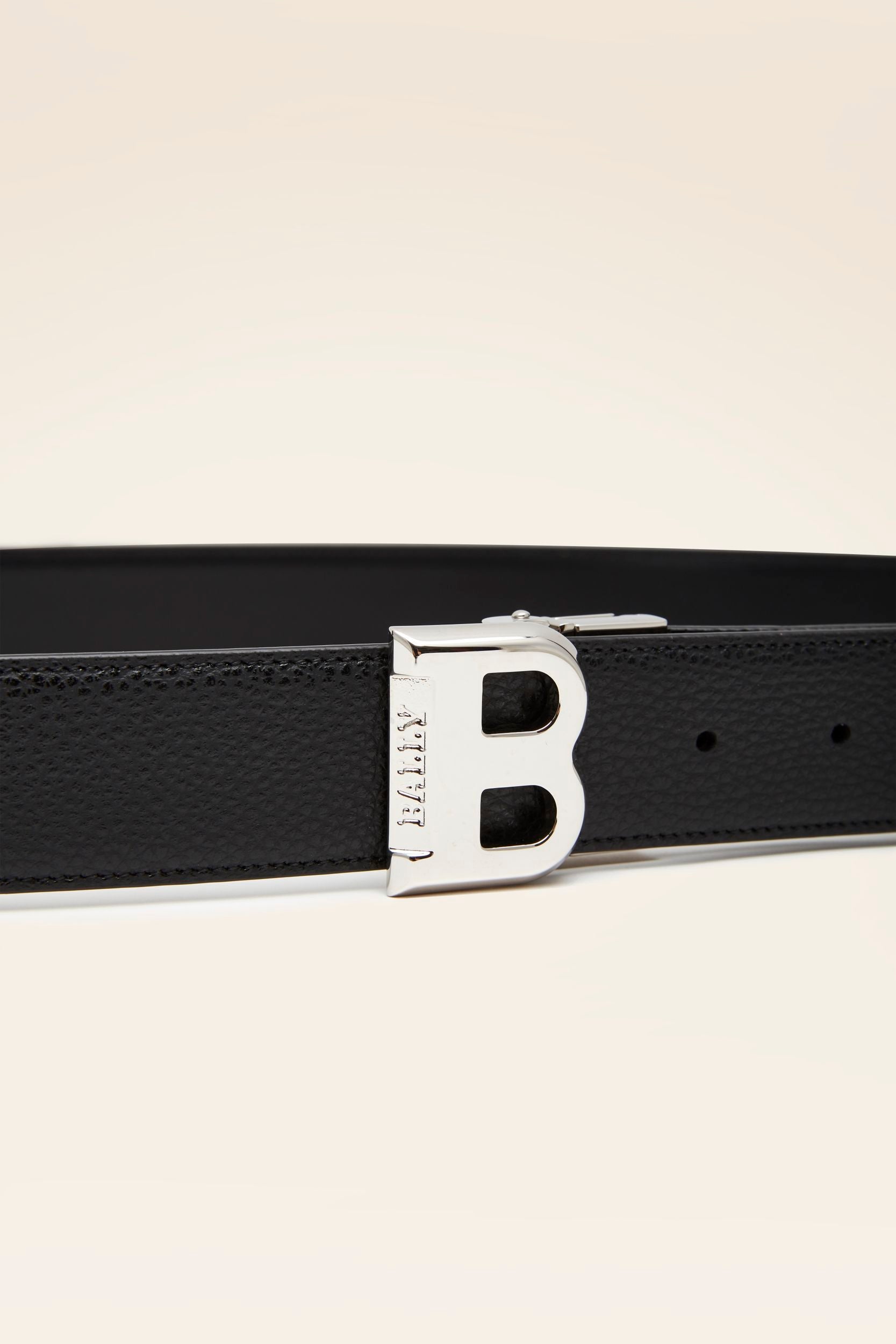 Bally Global - Men's Black Leather Belt - Black