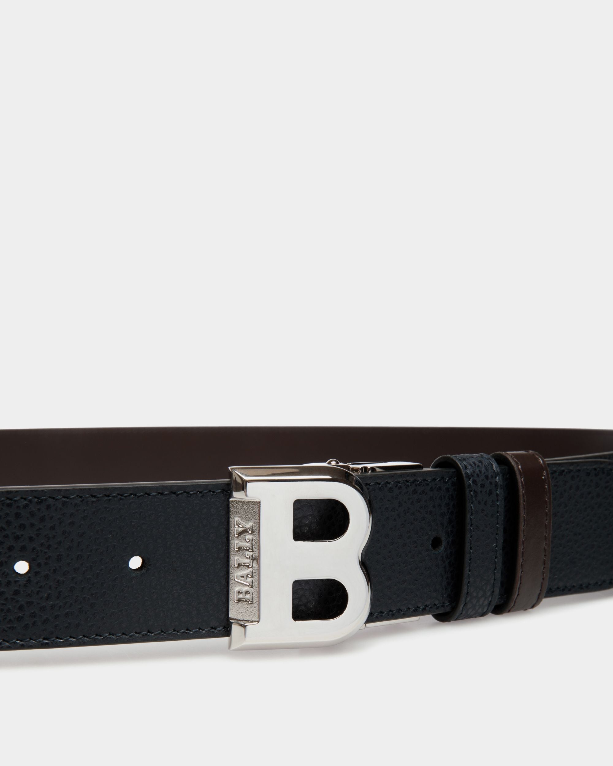 Bally Global - Adjustable-Reversible Belt In Blue Leather - Blue
