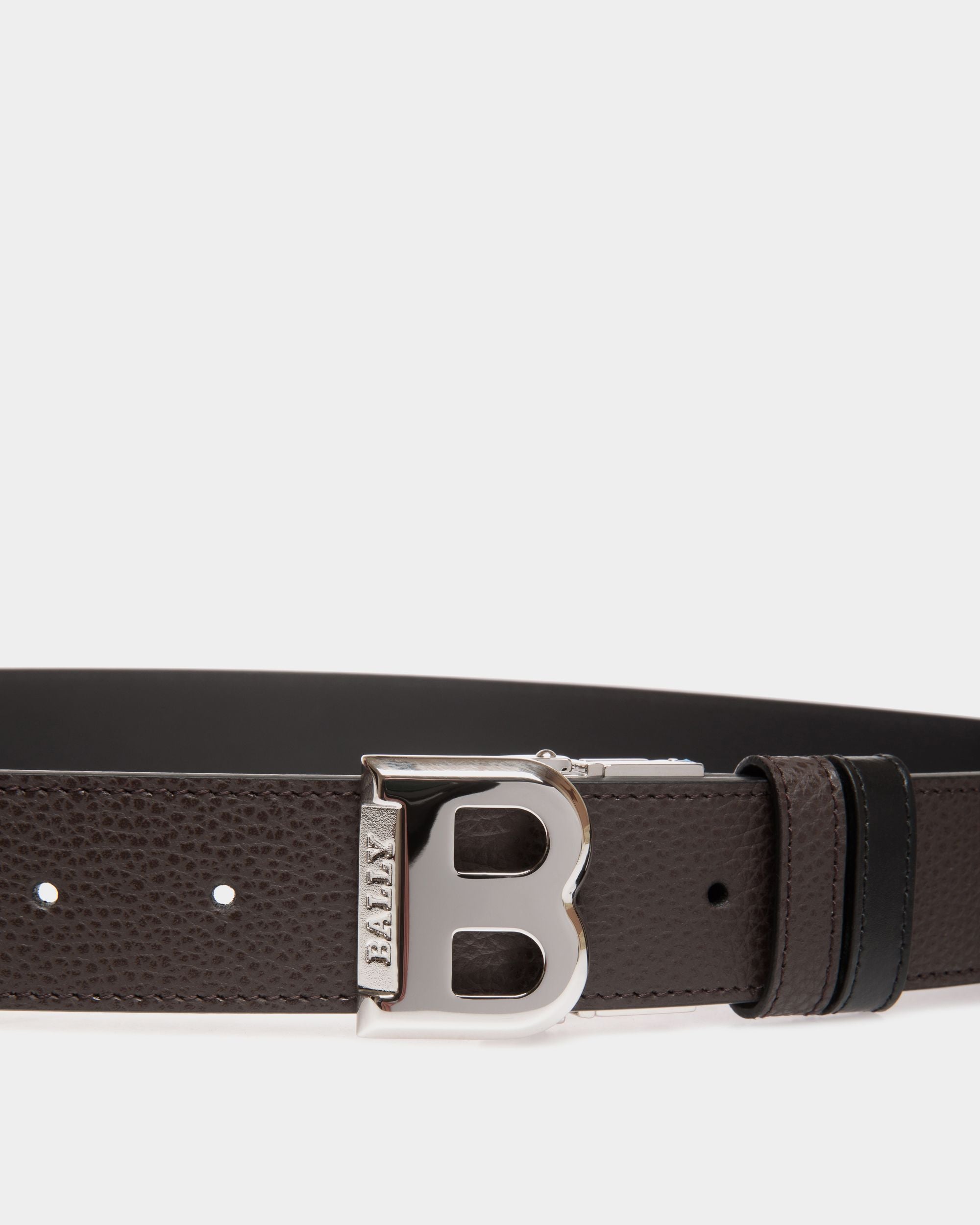 Bally Global - Cinturón Reversible Y Ajustable De Piel Marrón - Marrón