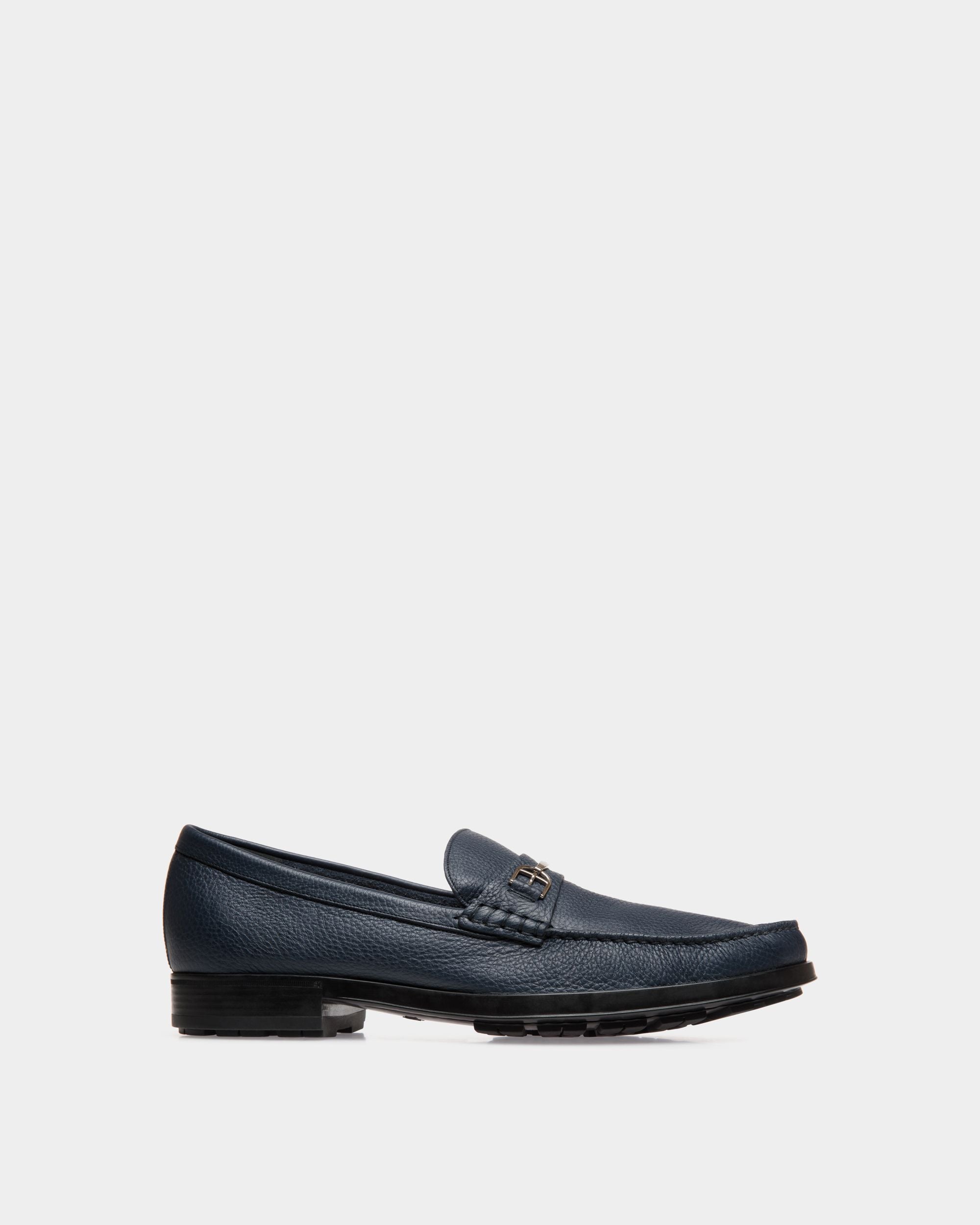 Bally Global - Mocasín De Piel Granulada Azul - Azul