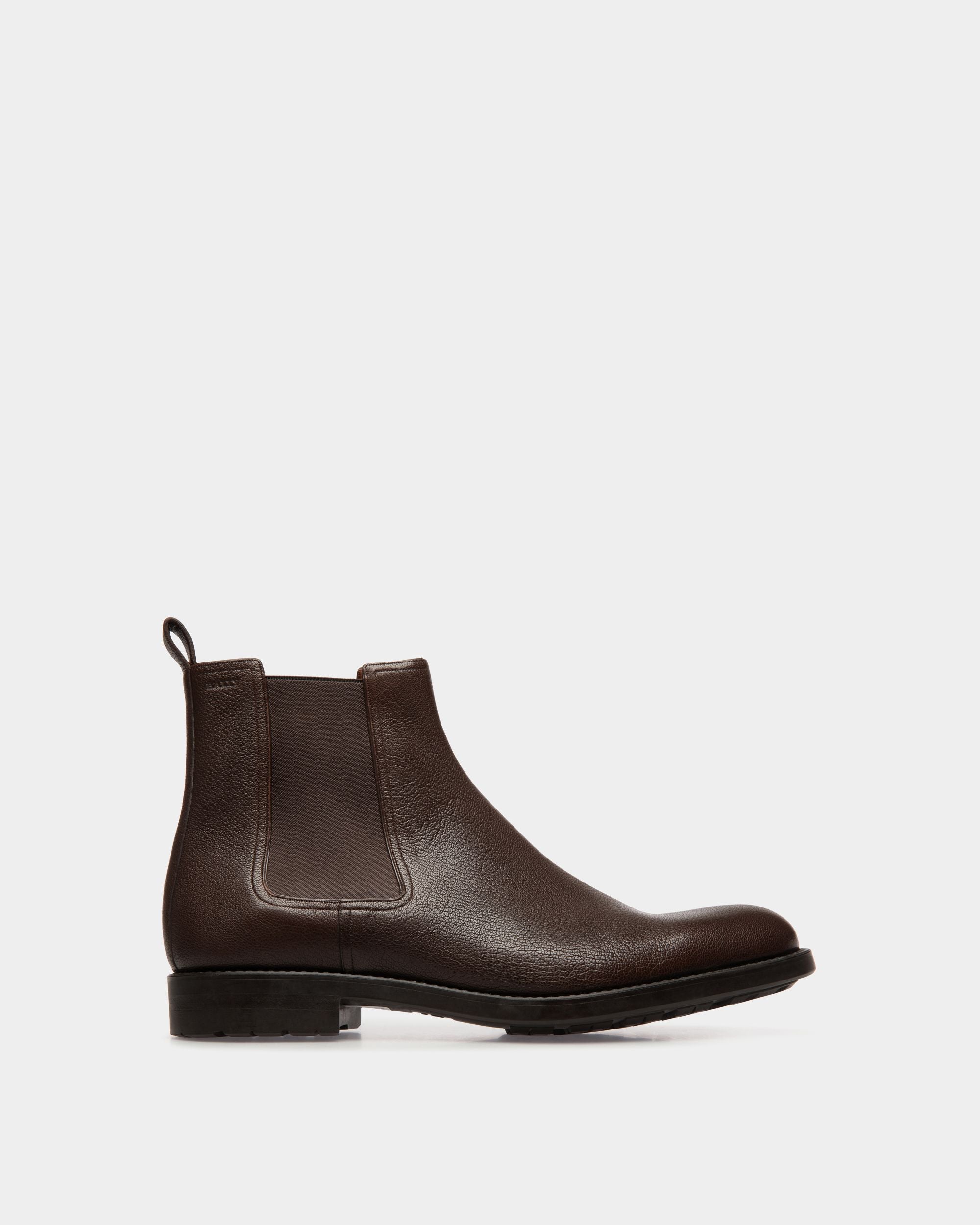 Bally Global - Bootie In Brown Grained Leather - Brown