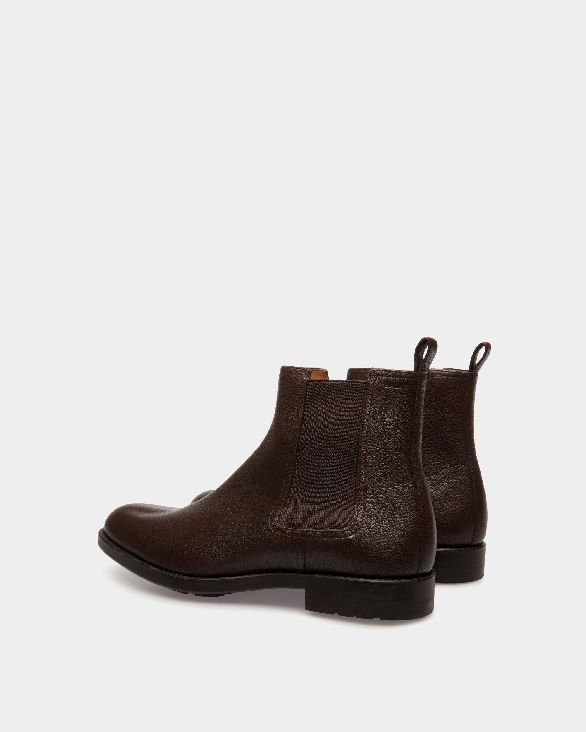 Bally Global - Bootie In Brown Grained Leather - Brown