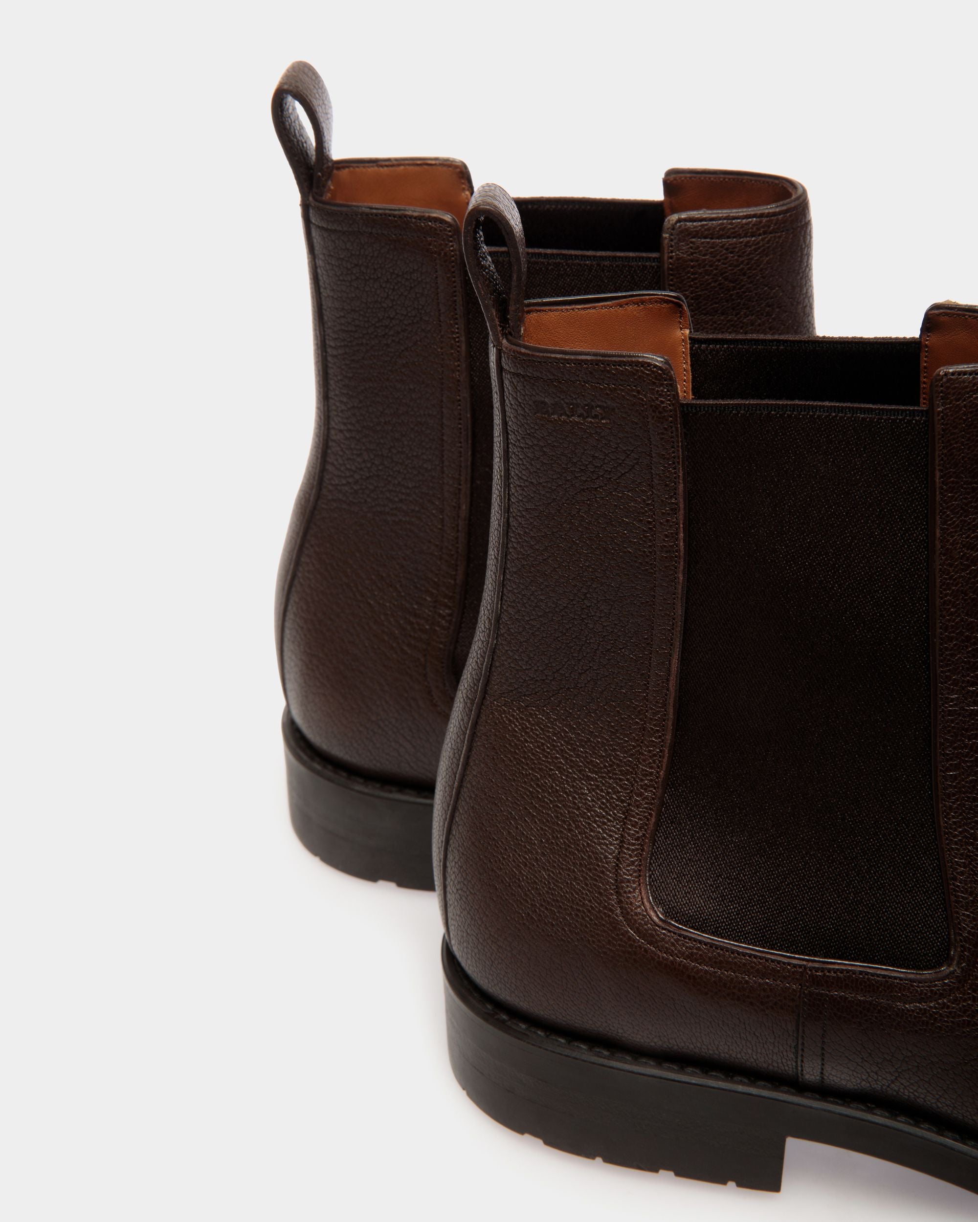 Bally Global - Bootie In Brown Grained Leather - Brown