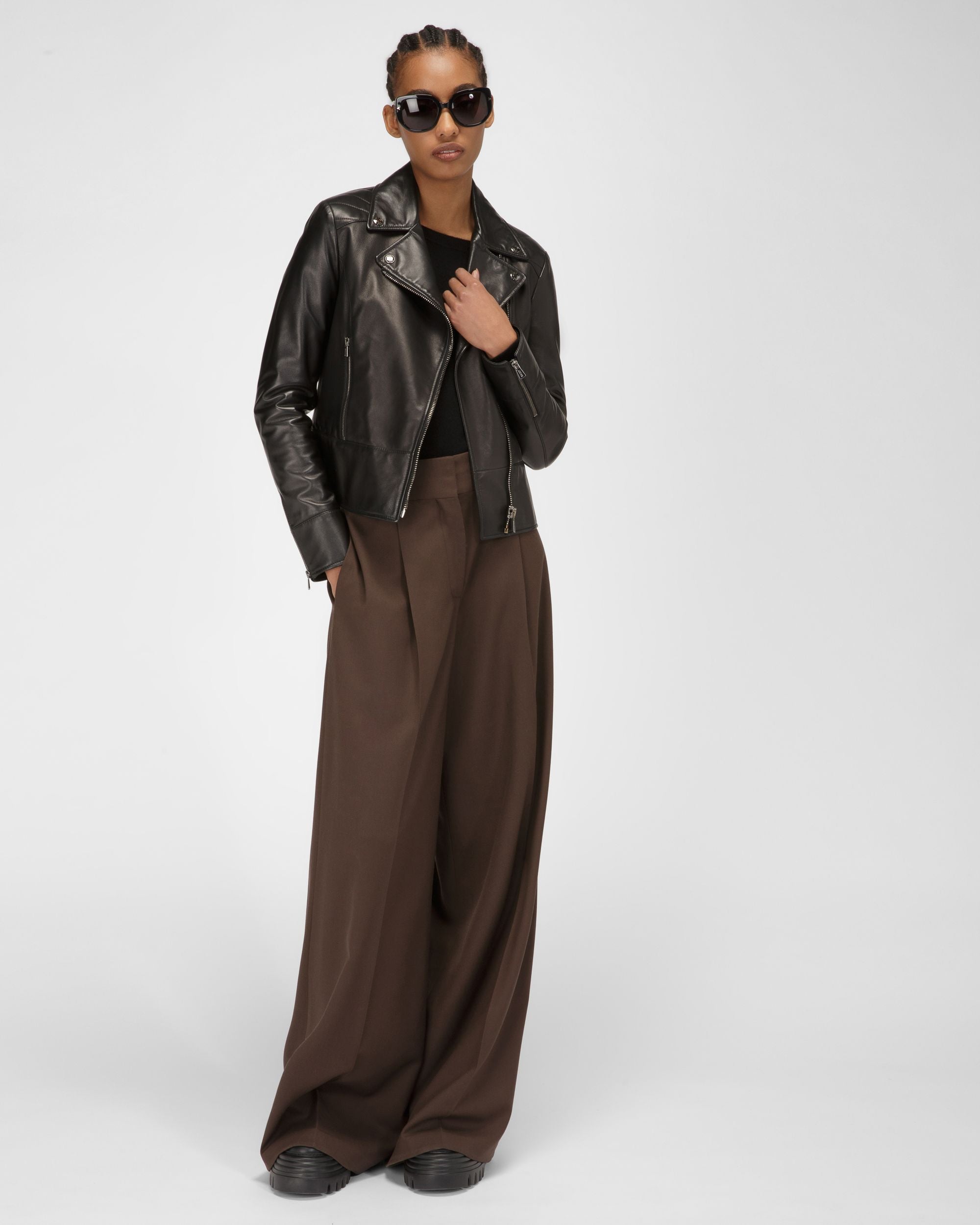 Bally Global - Leather Biker Jacket - Black