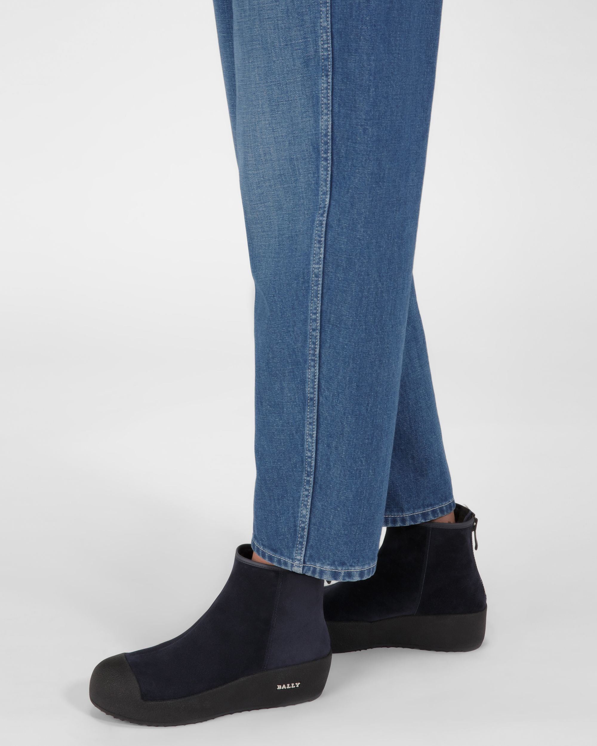 Bally Global - Guard Leather Booties In Navy - Blue