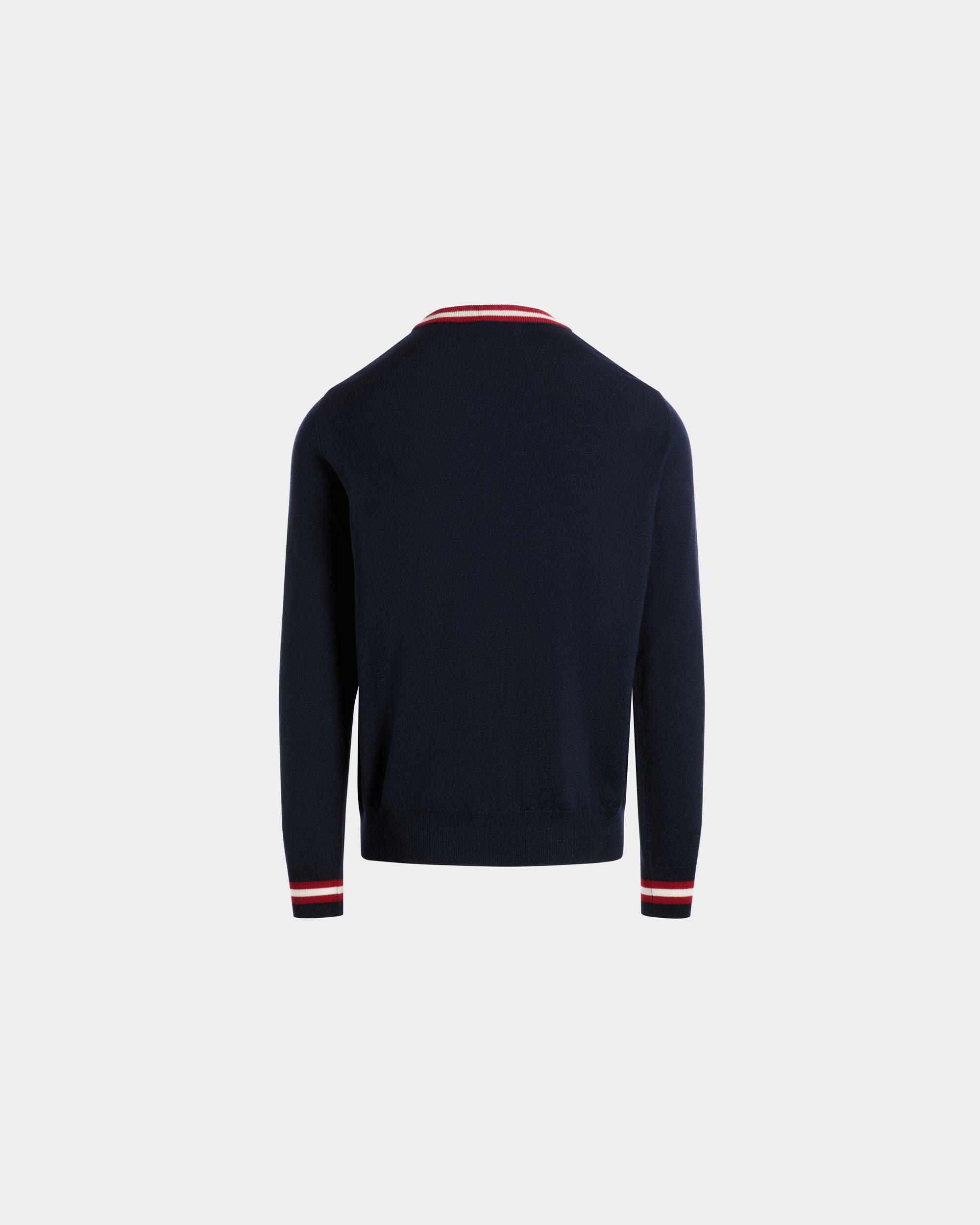 Bally Global - Pull En Laine Mérinos Bleue - Bleu