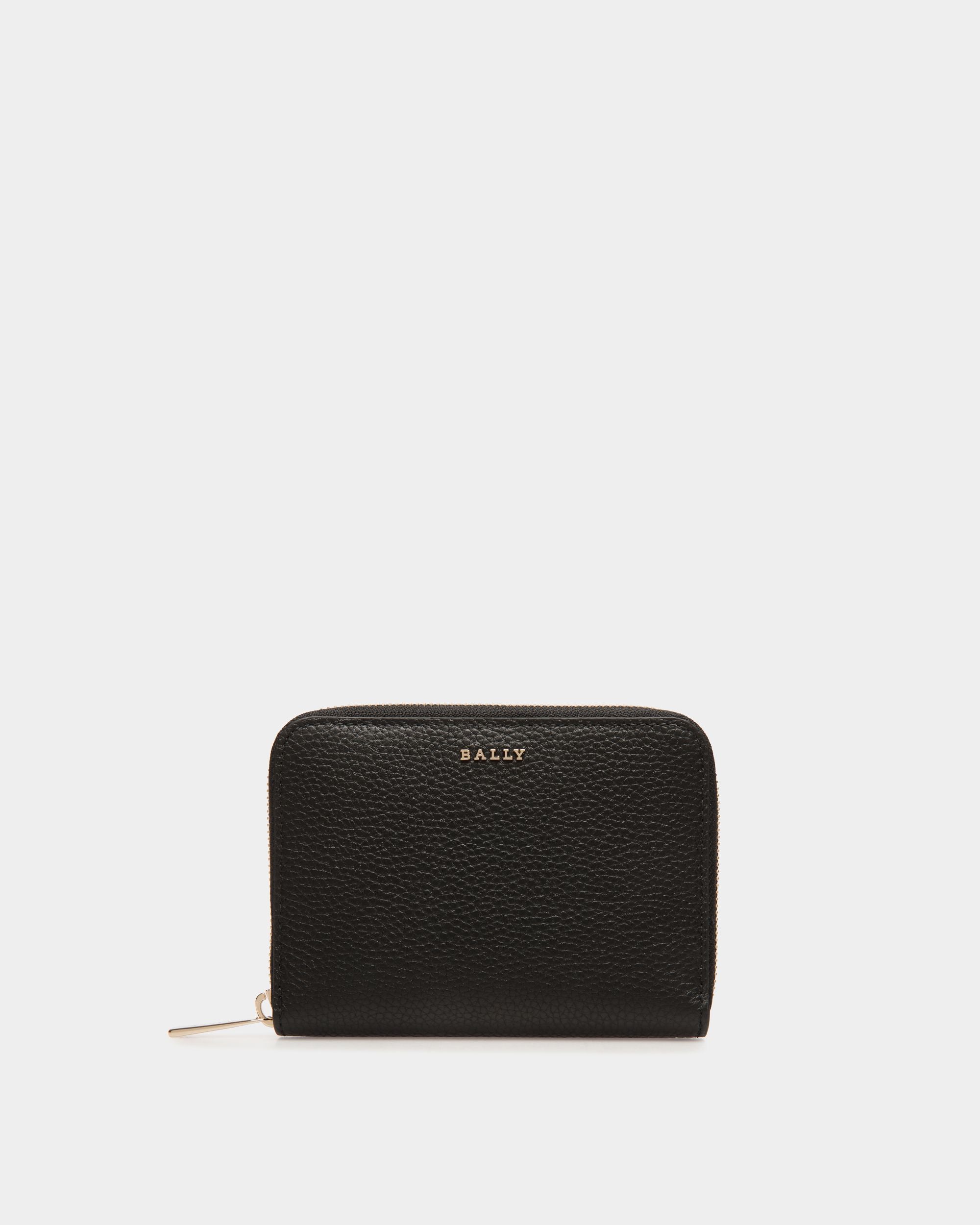 Bally Global - Portefeuille À Contour Zippé En Cuir Grainé Noir - Noir