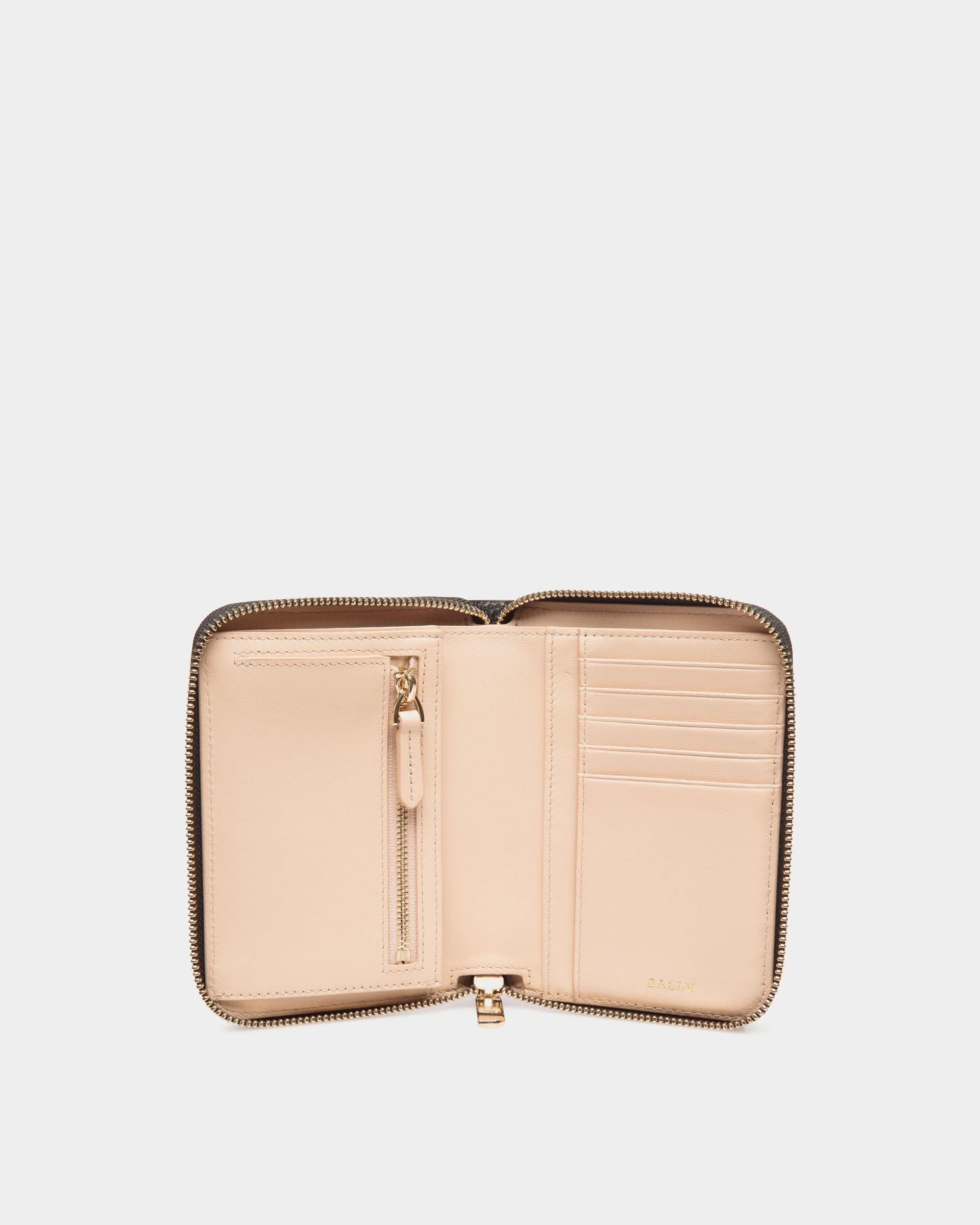 Bally Global - Portefeuille À Contour Zippé En Cuir Grainé Noir - Noir