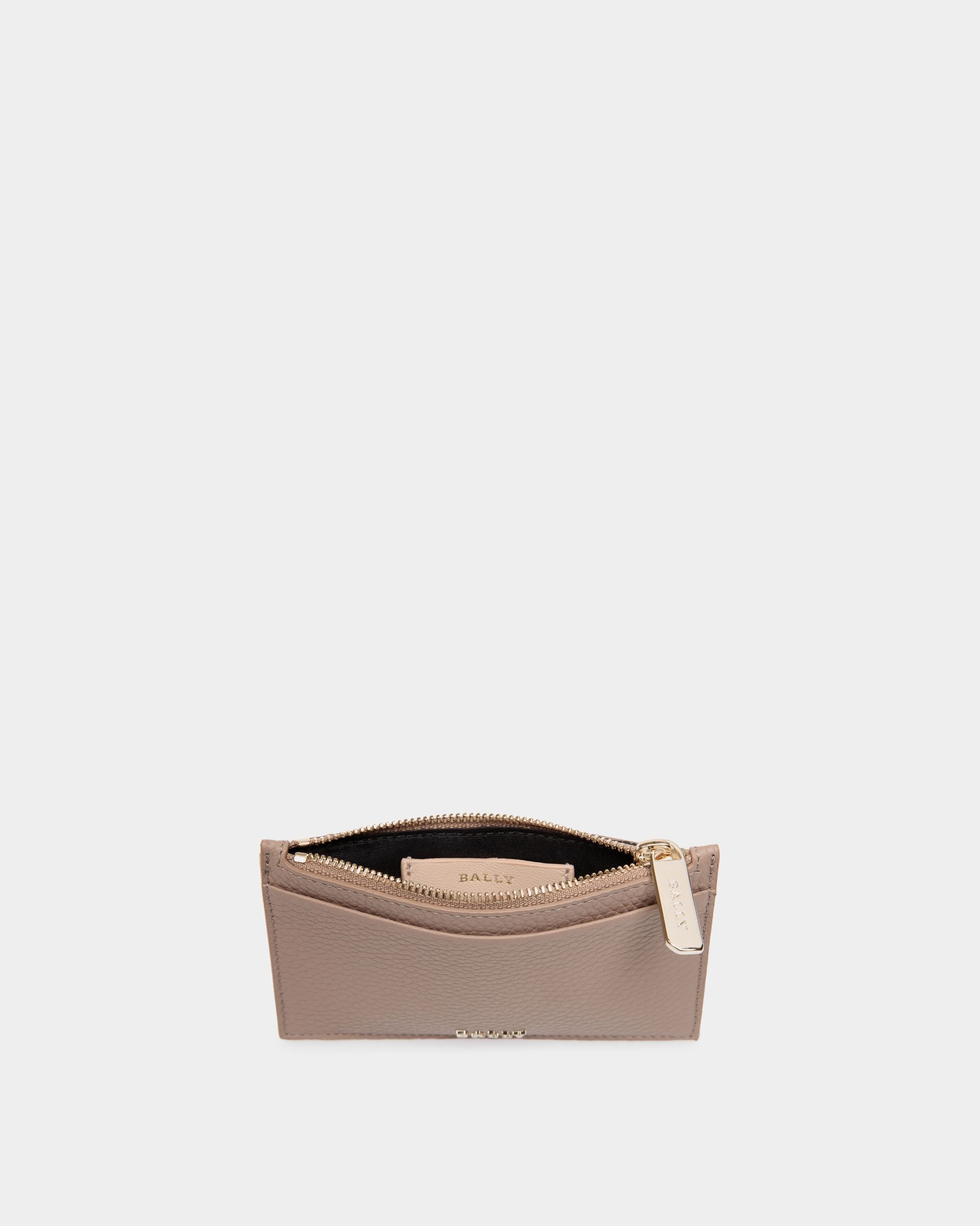 Bally Global - Porte-Cartes De Visite En Cuir Grainé Beige - Beige