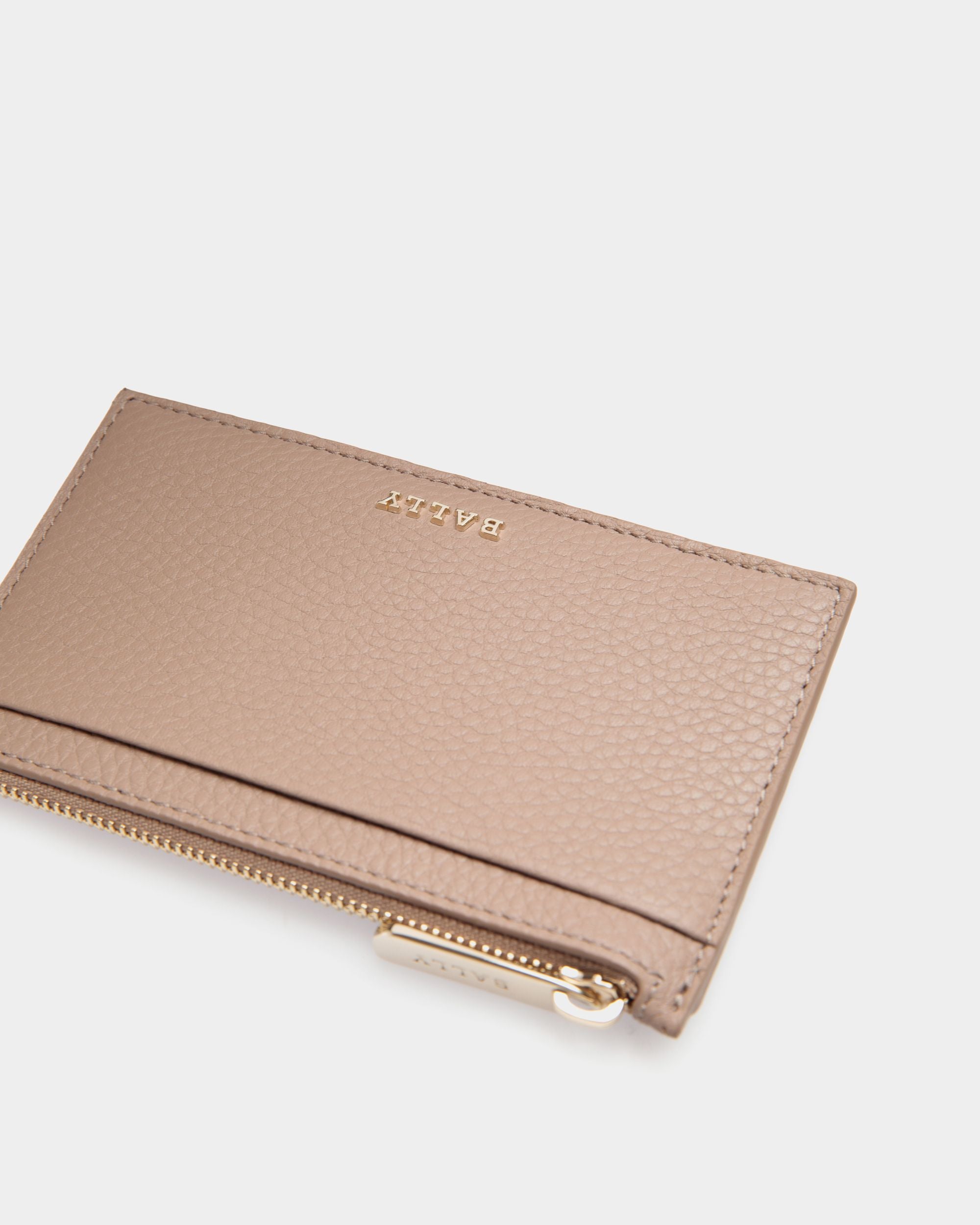Bally Global - Porte-Cartes De Visite En Cuir Grainé Beige - Beige