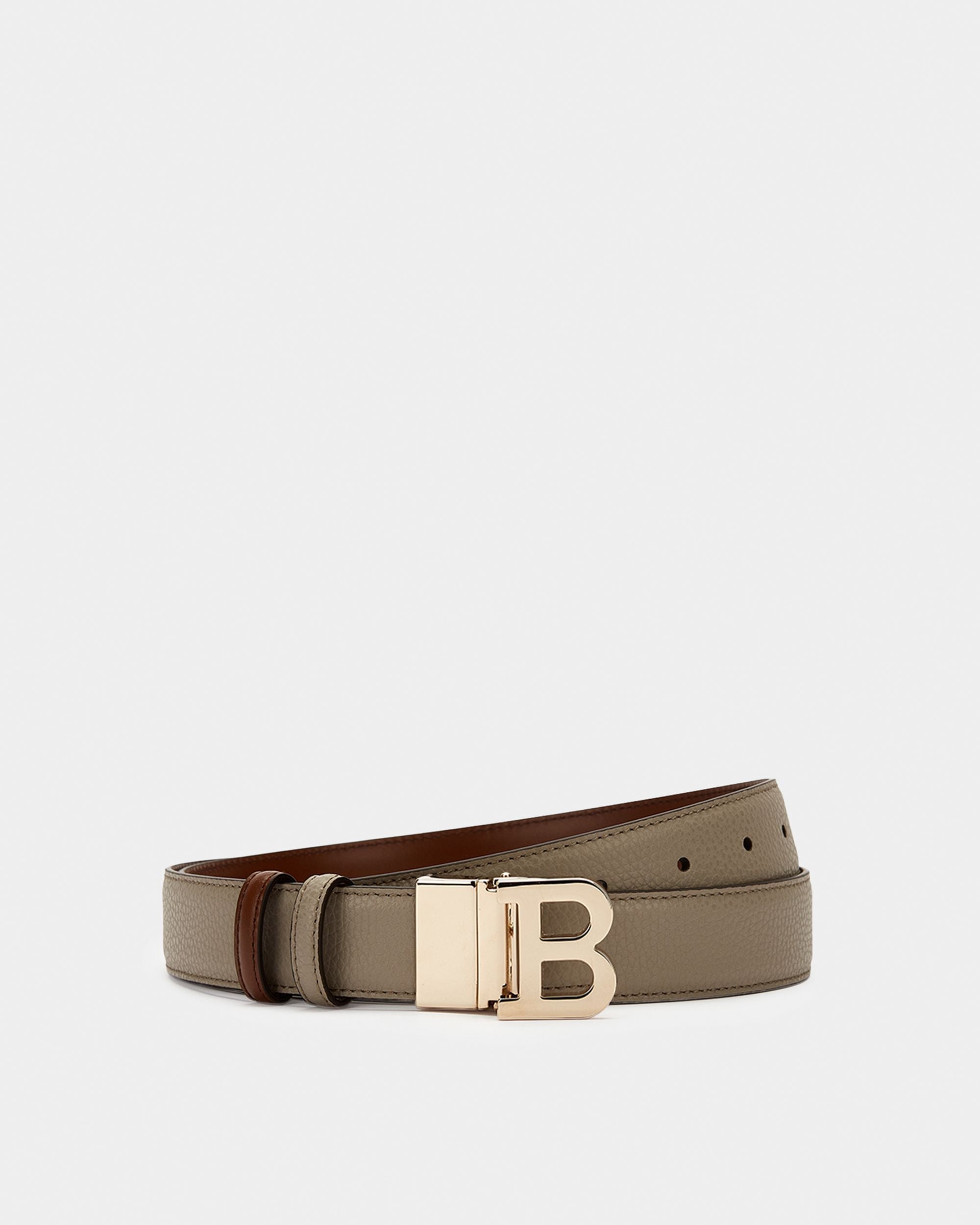 Bally Global - Ceinture Réversible Et Ajustable En Cuir Gris - Grey