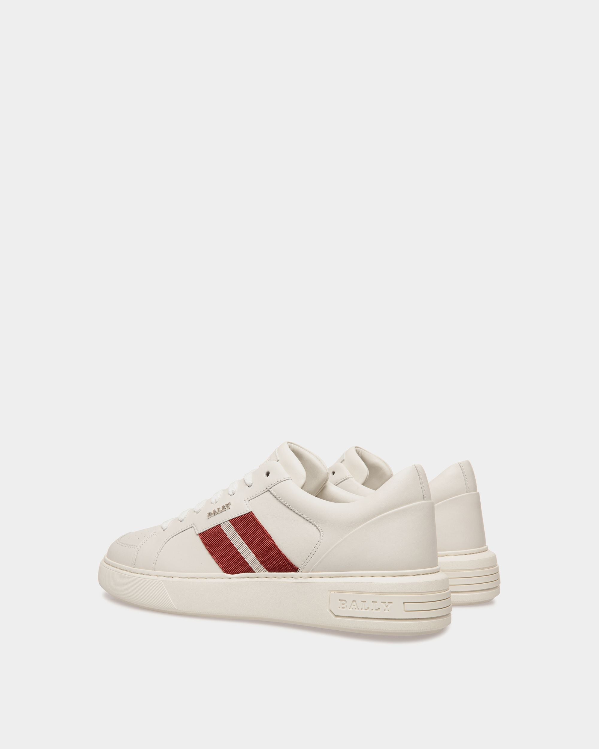 Bally Global - Moony Leather Sneakers In White - Blanco