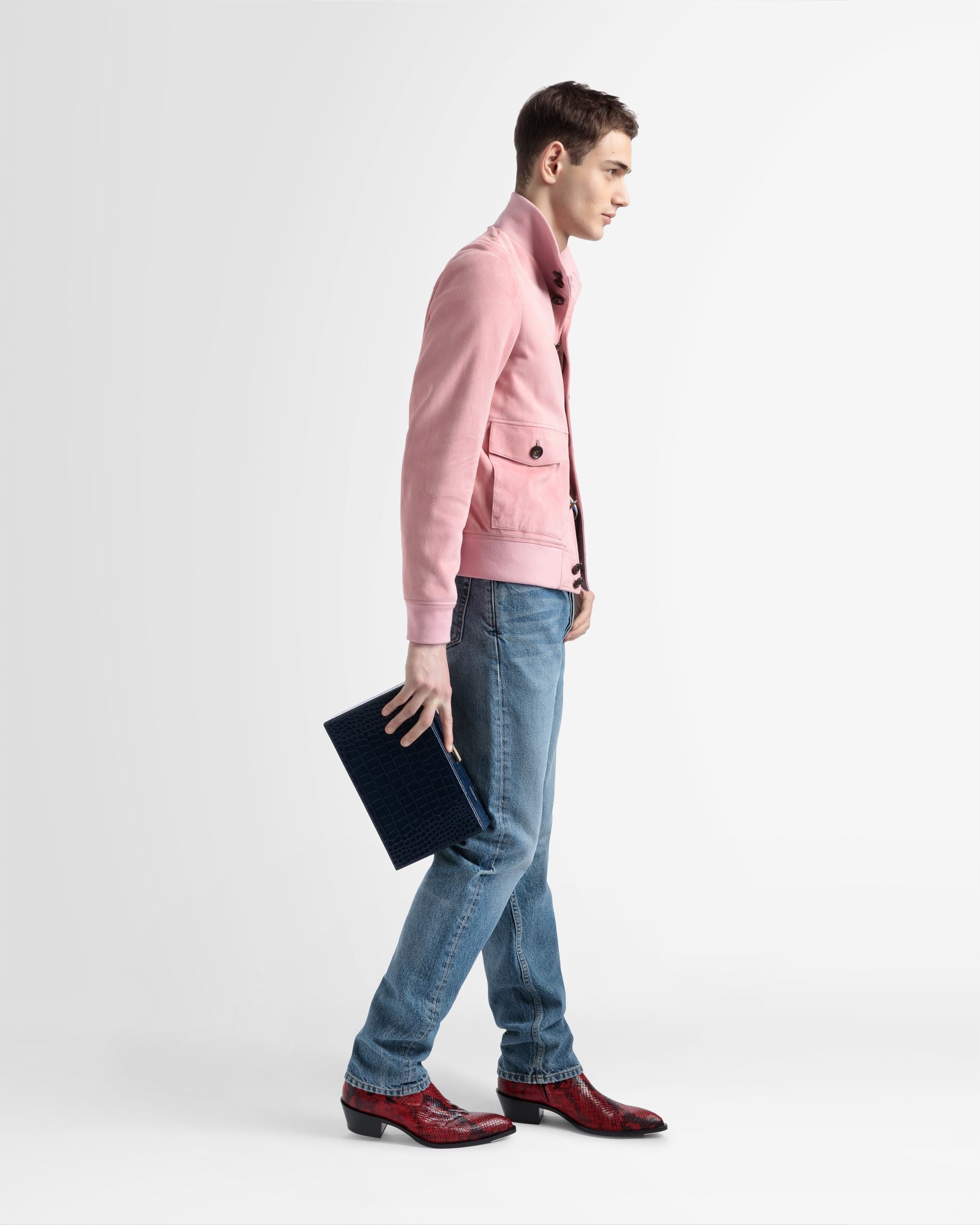 Bally Global - Blouson Bomber In Pink Leather - Pink
