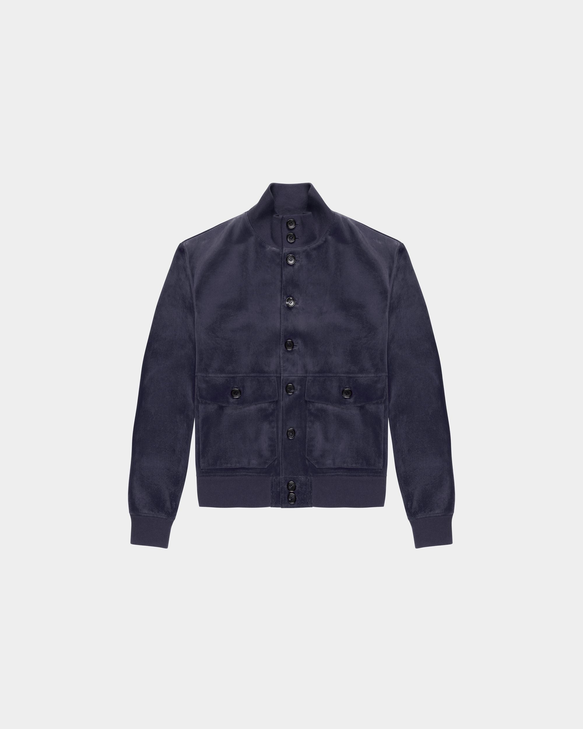 Bally Global - Blouson Bomber In Blue Leather - Blue