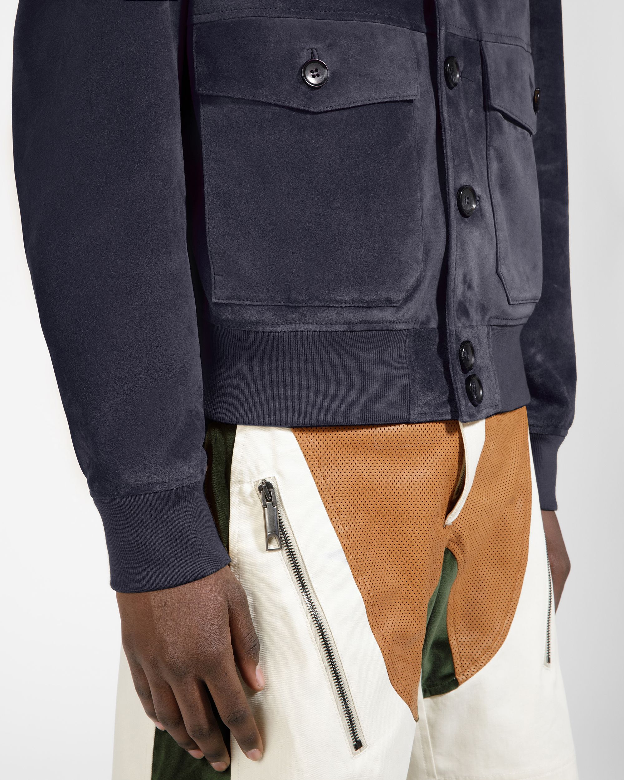 Bally Global - Blouson Bomber In Blue Leather - Blue