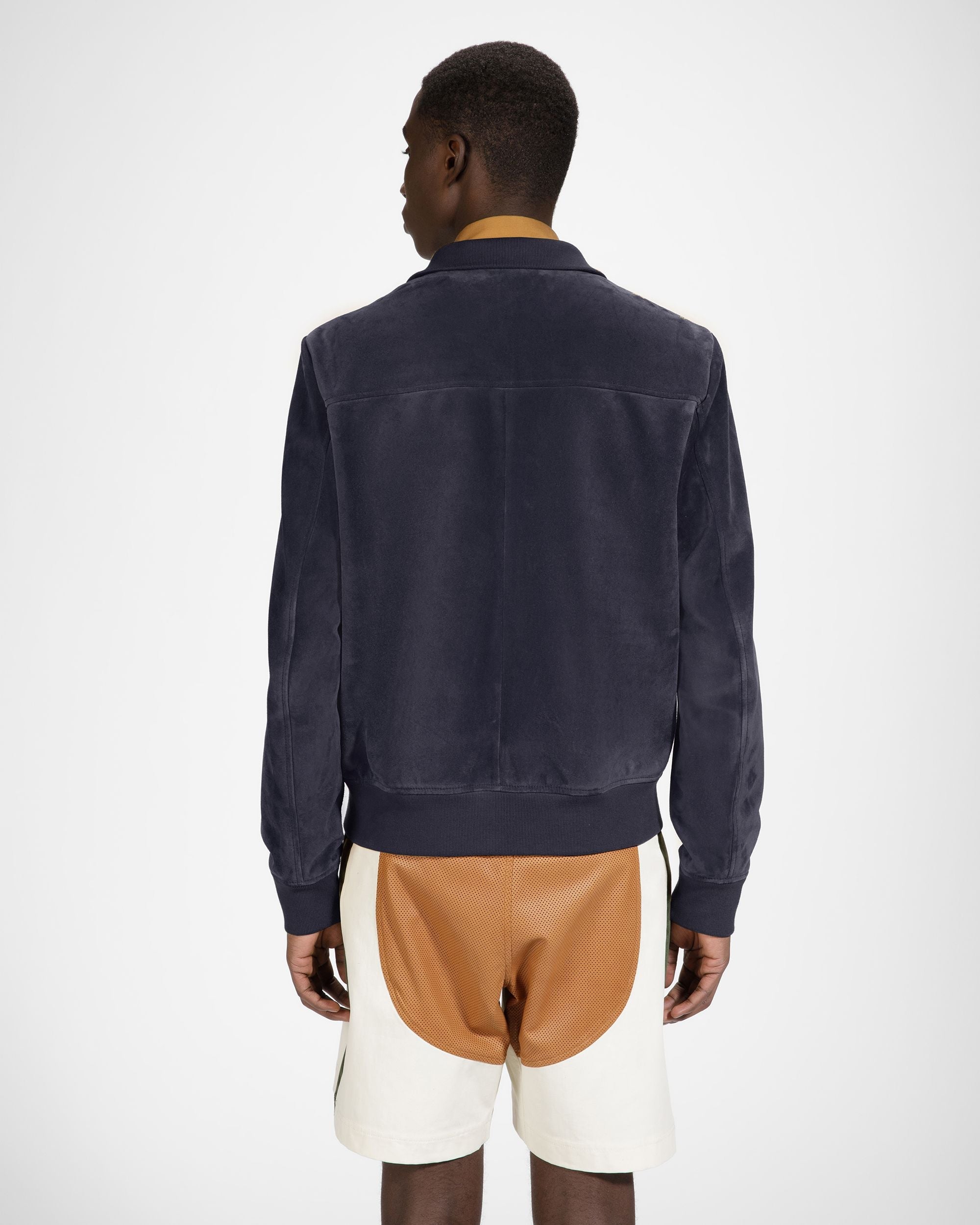 Bally Global - Blouson Bomber In Blue Leather - Blue