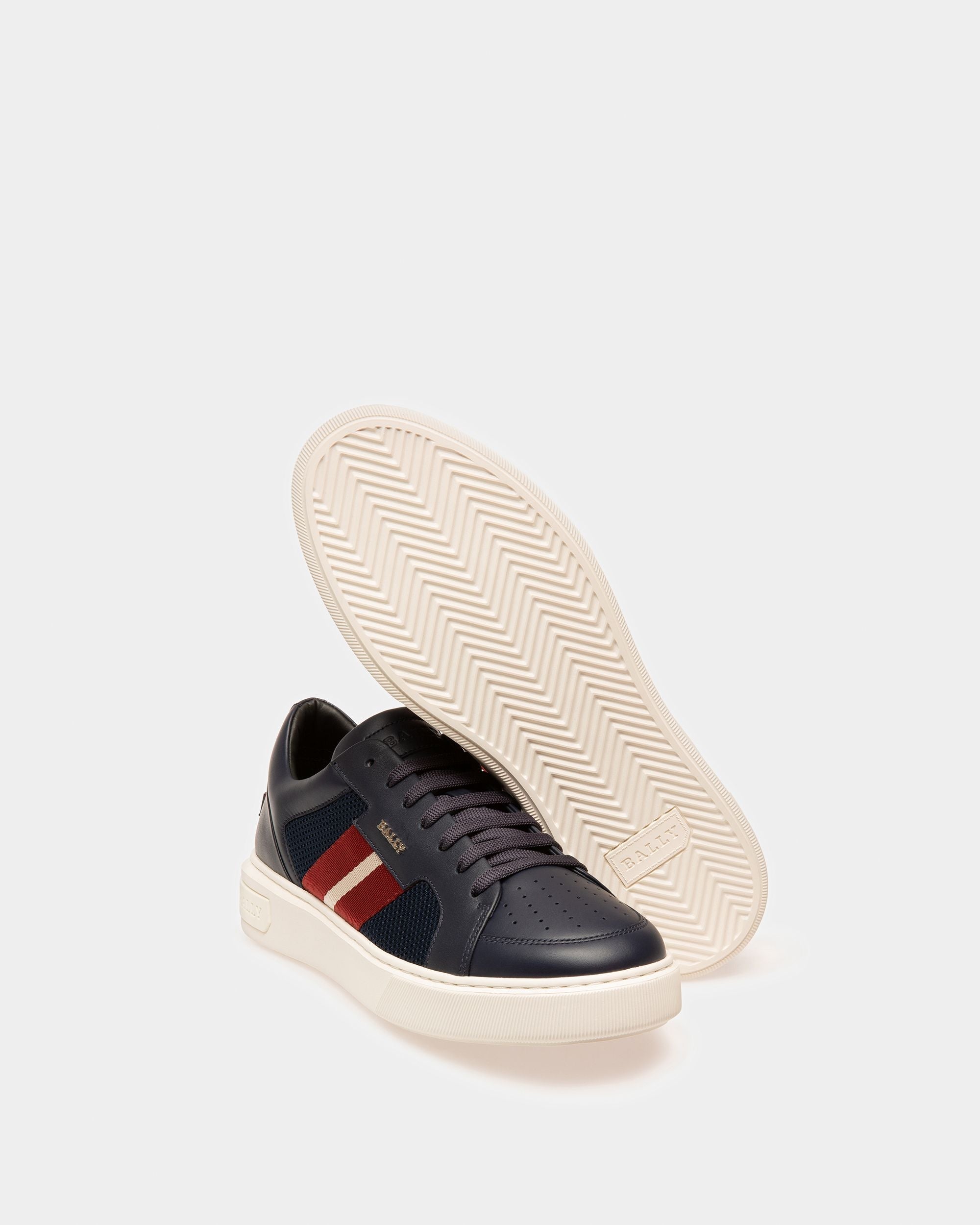 Bally Global - Melys Leather Sneakers In Navy - Blue