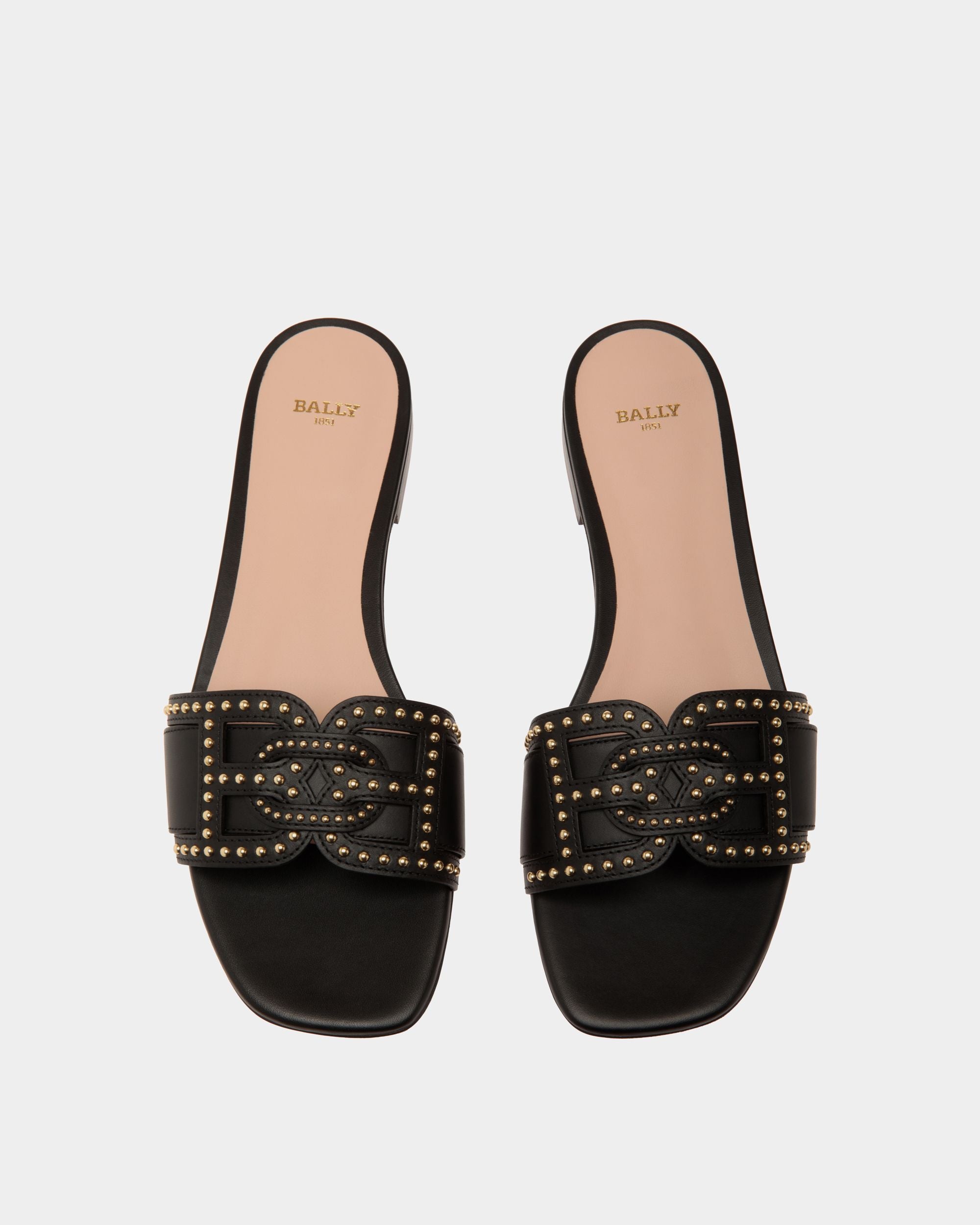 Bally Global - Elisie Flat Sandals In Black Leather - Black