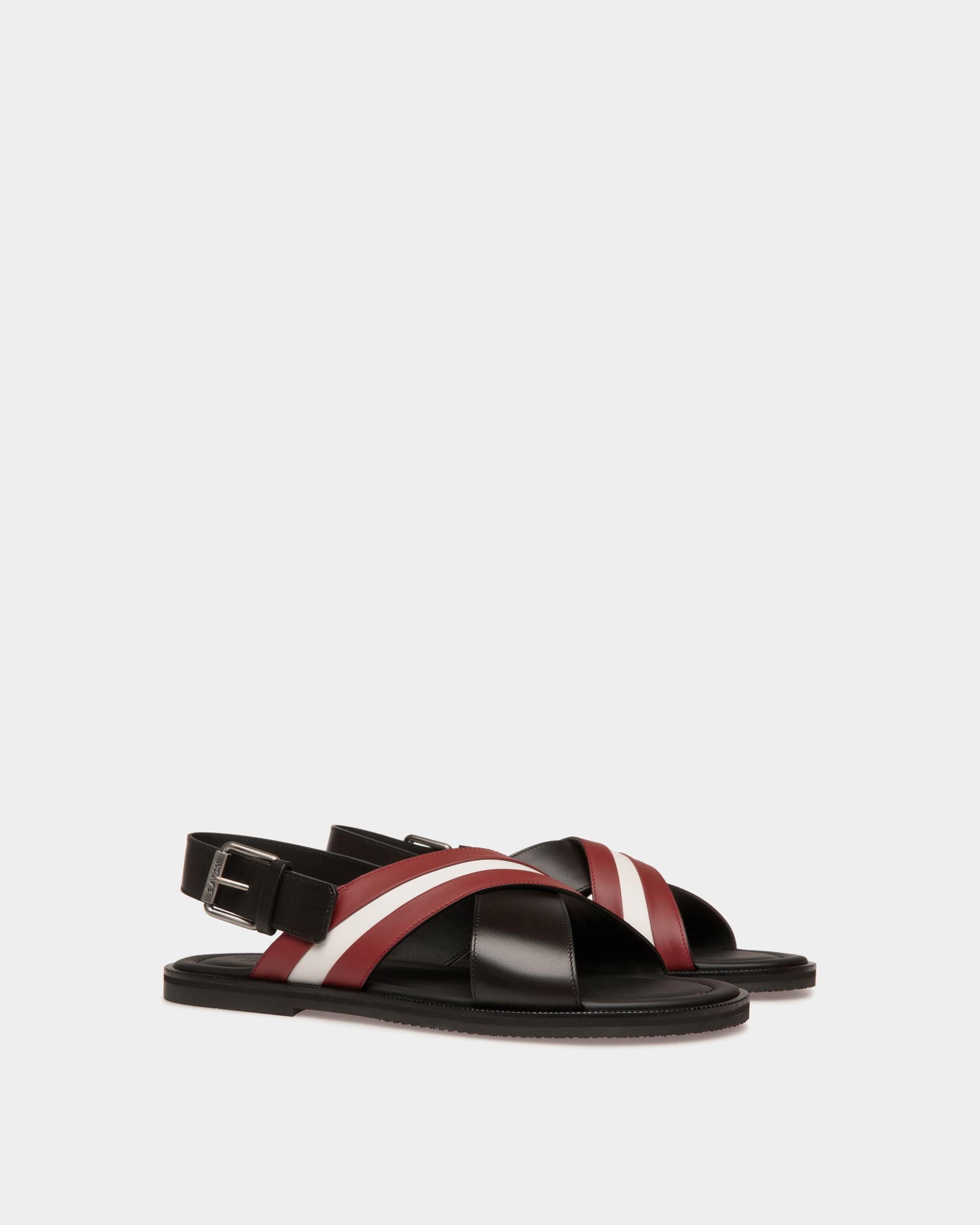 Bally Global - Sandalia Glide De Piel Negra - Negro