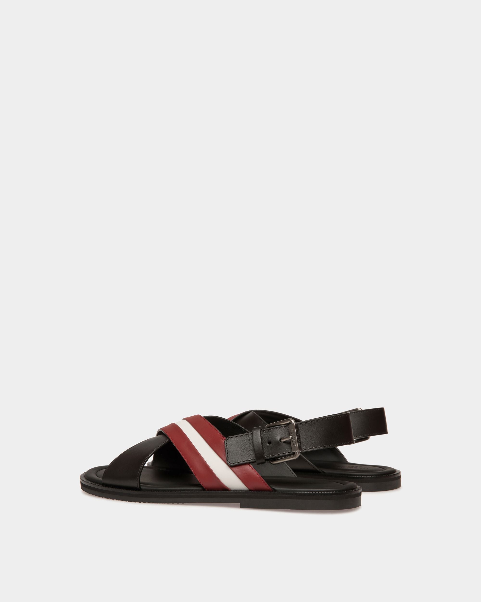 Bally Global - Sandalia Glide De Piel Negra - Negro