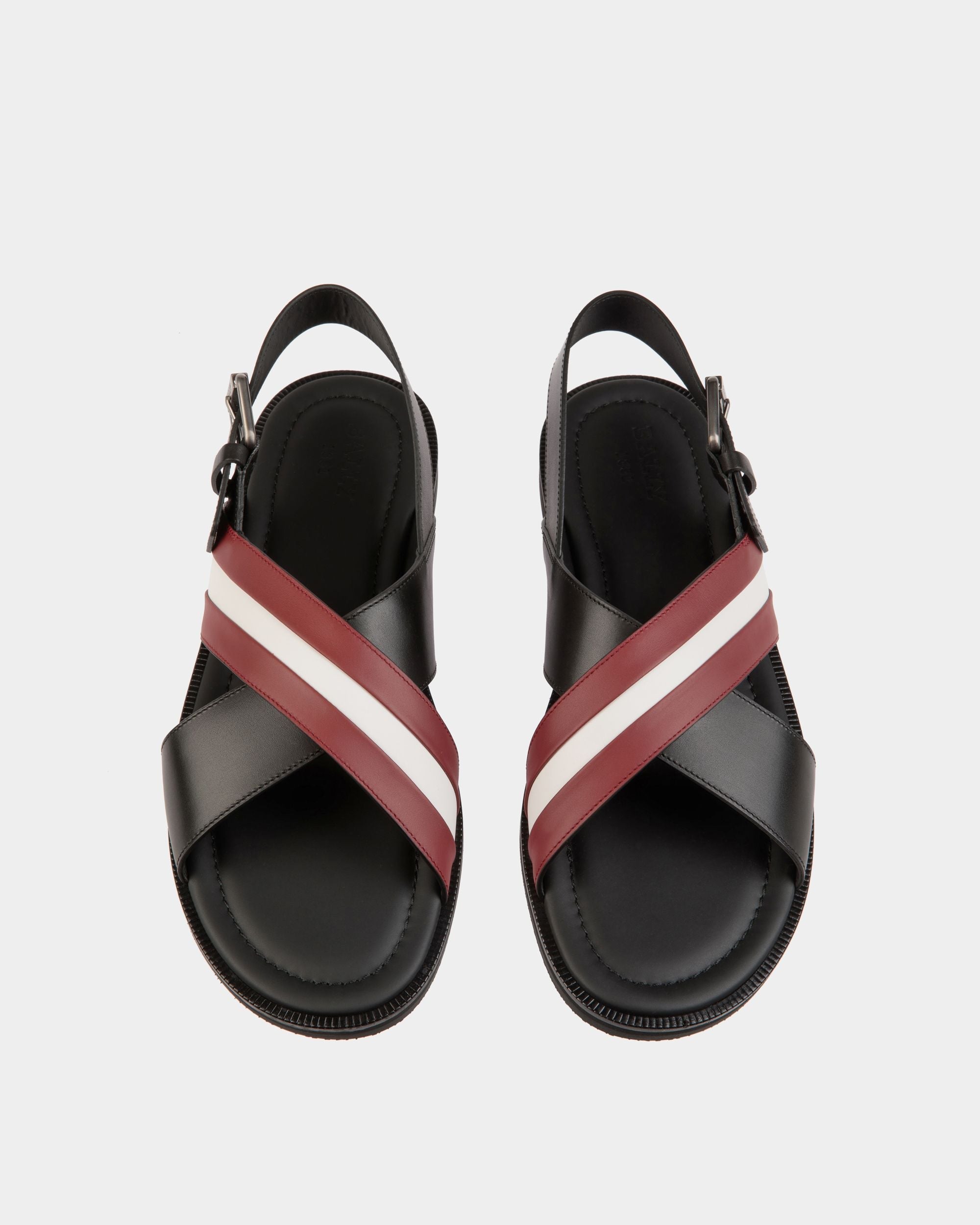 Bally Global - Sandalia Glide De Piel Negra - Negro