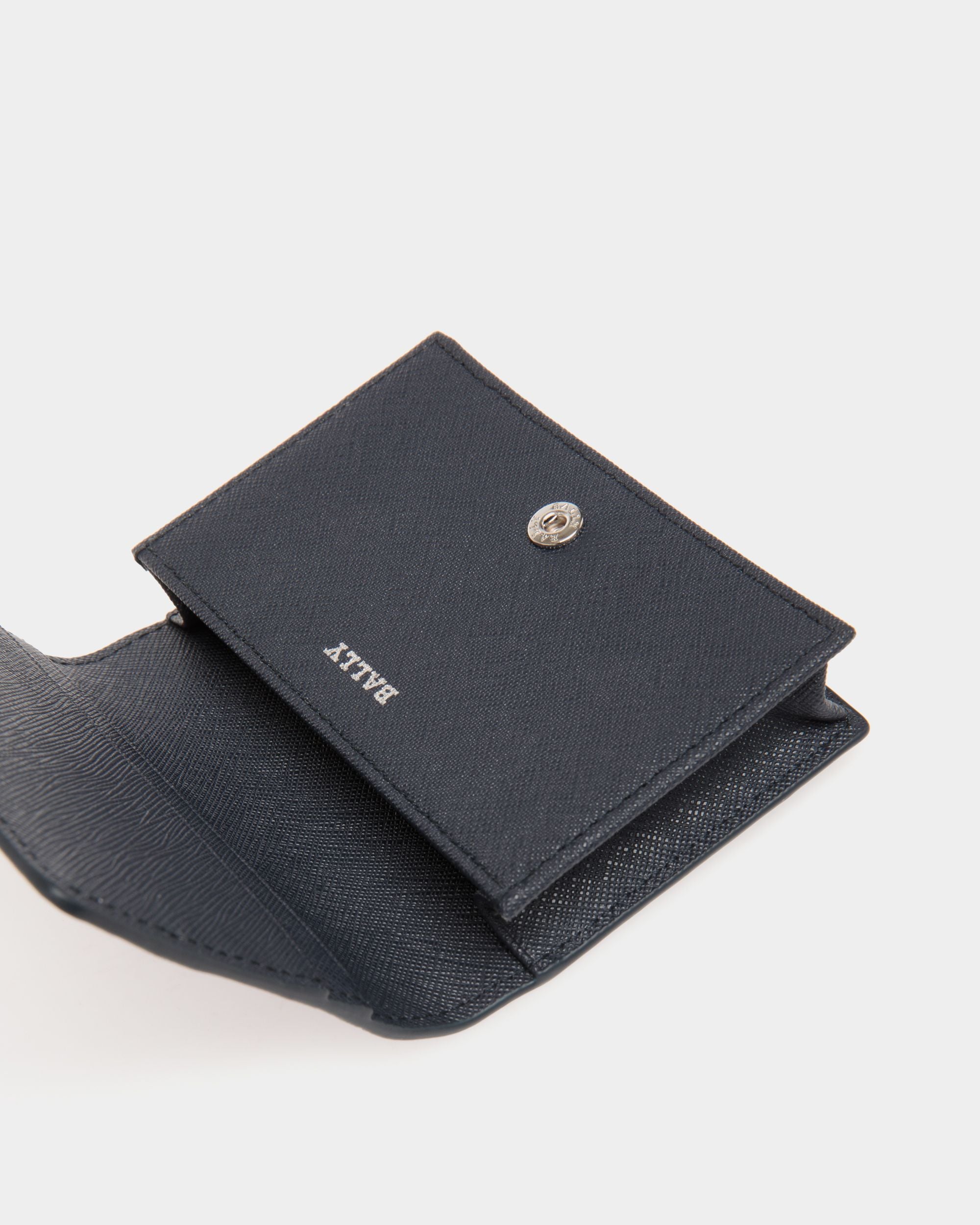 Bally Global - Tarjetero De Piel Repujada Azul - Azul