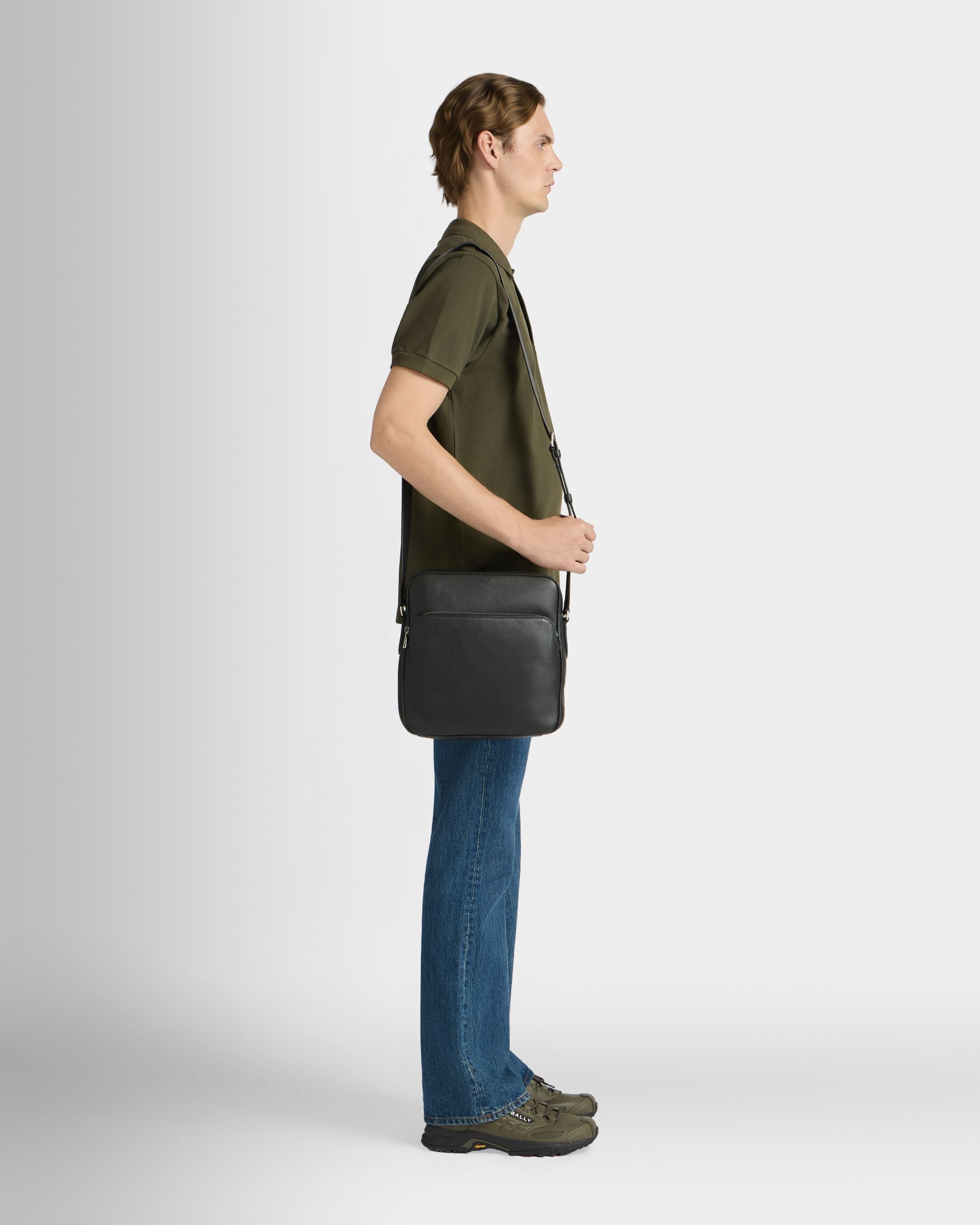 Bally Global - Sac À Bandoulière En Cuir Grainé Noir - Noir
