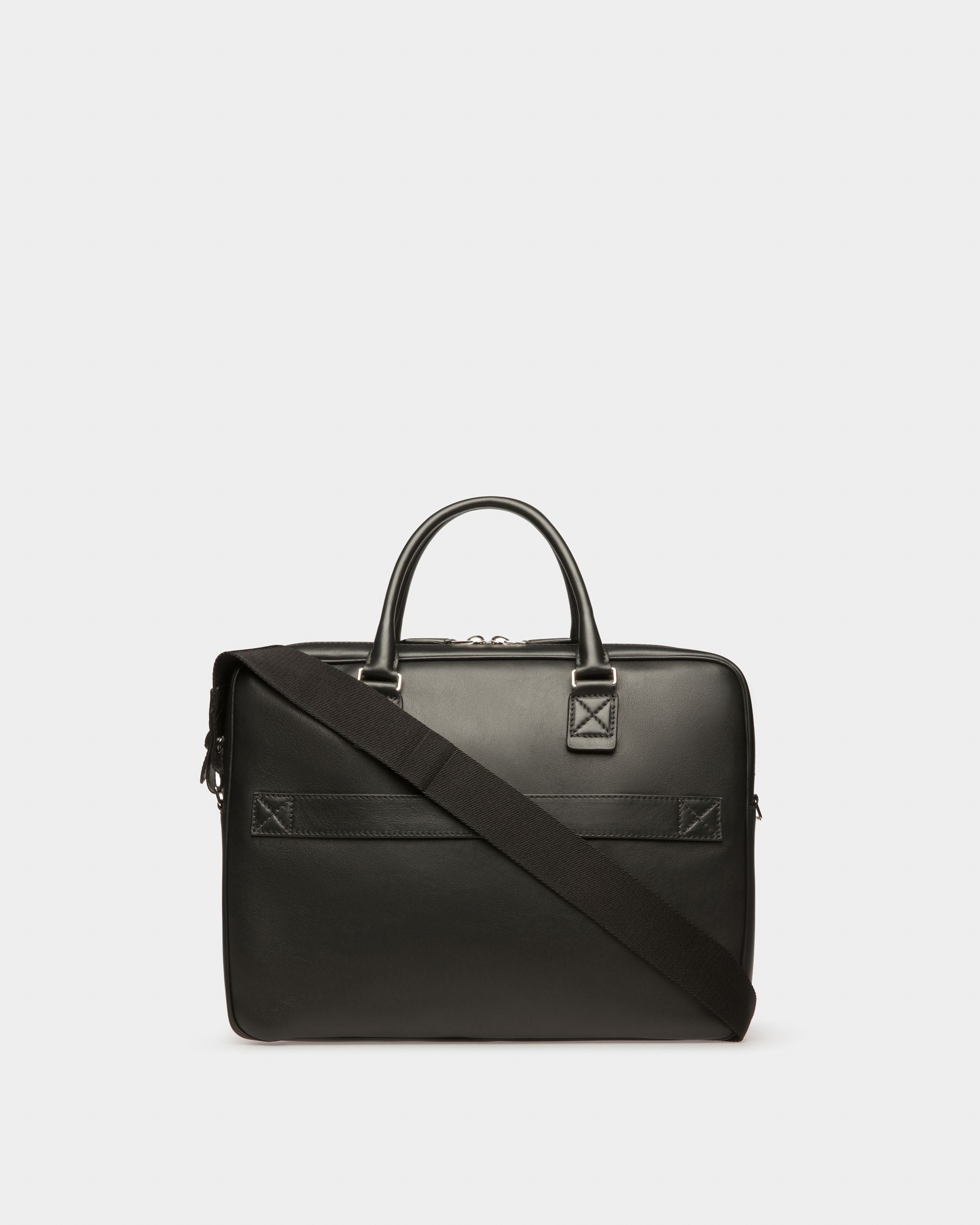 Bally Global - Hesines Leather Business Bag In Black & Green - Multicolor