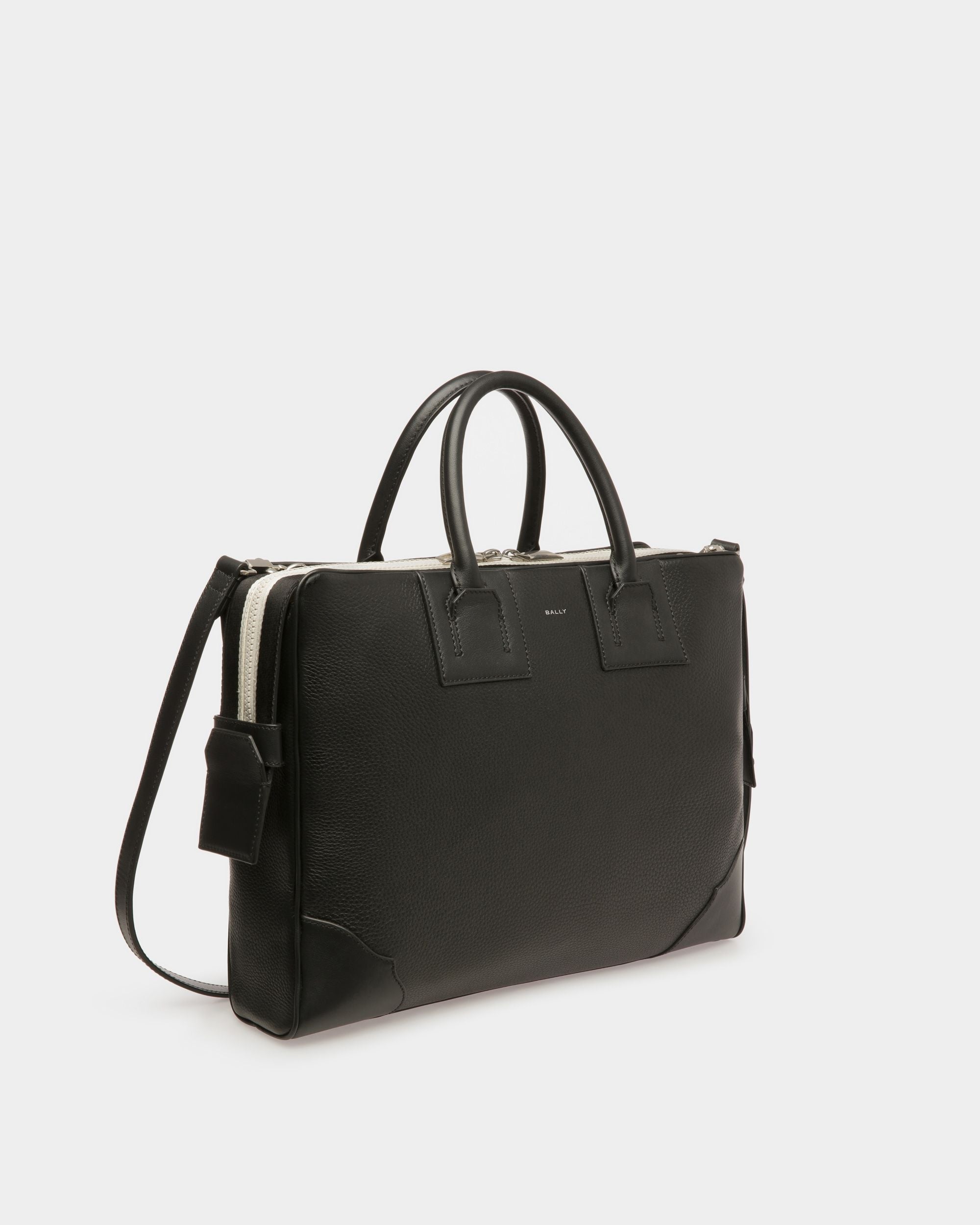 Bally Global - Ribbon Briefcase In Black Leather - Black