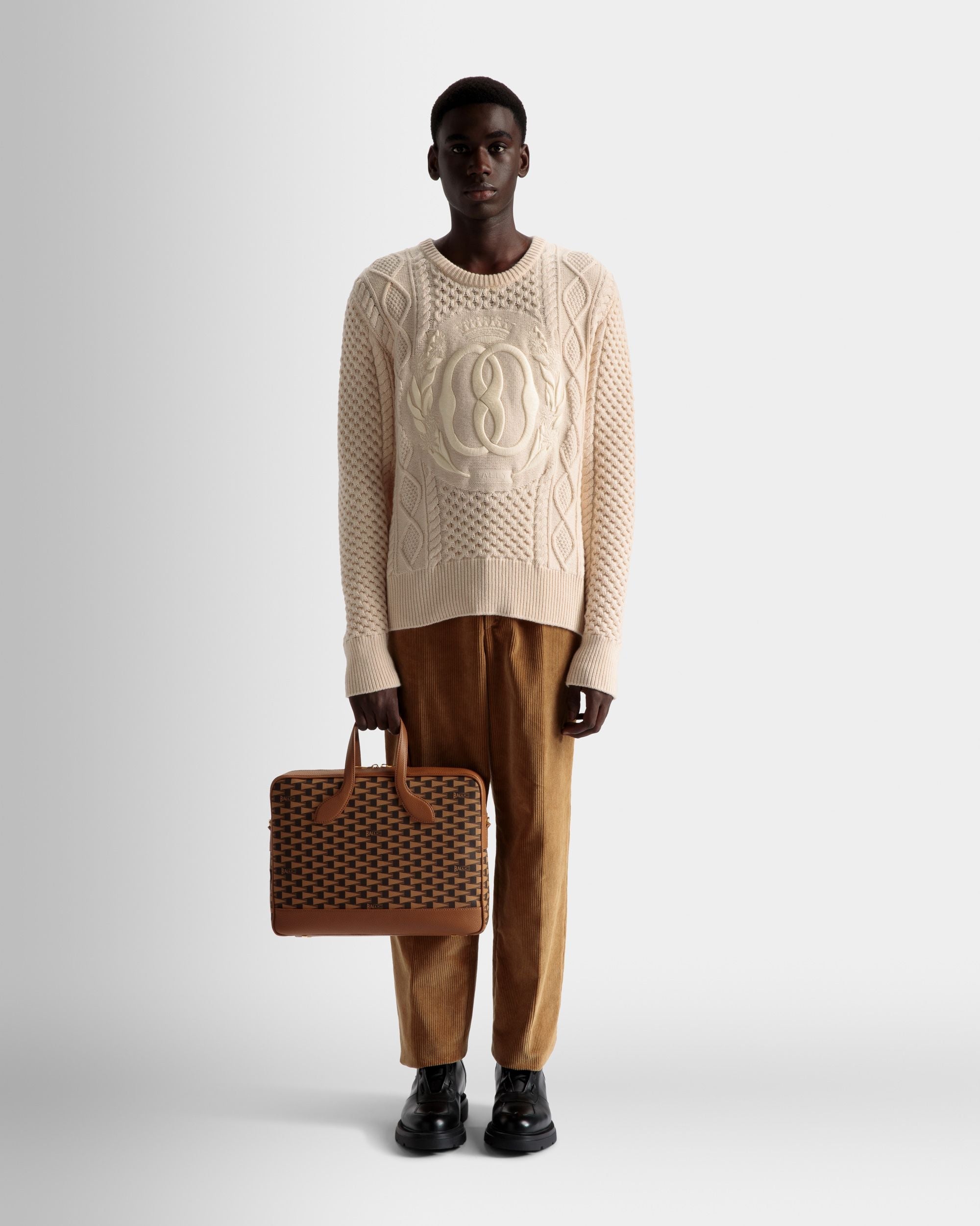 Bally Global - Pennant Briefcase In Desert Leather And TPU - Brown