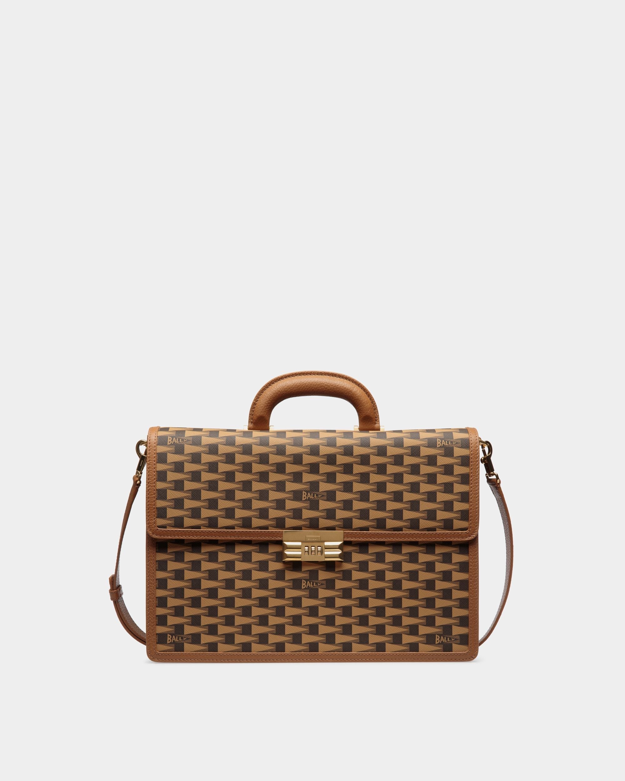 Bally Global - Briefcase with a Desert Pennant Print - Brown