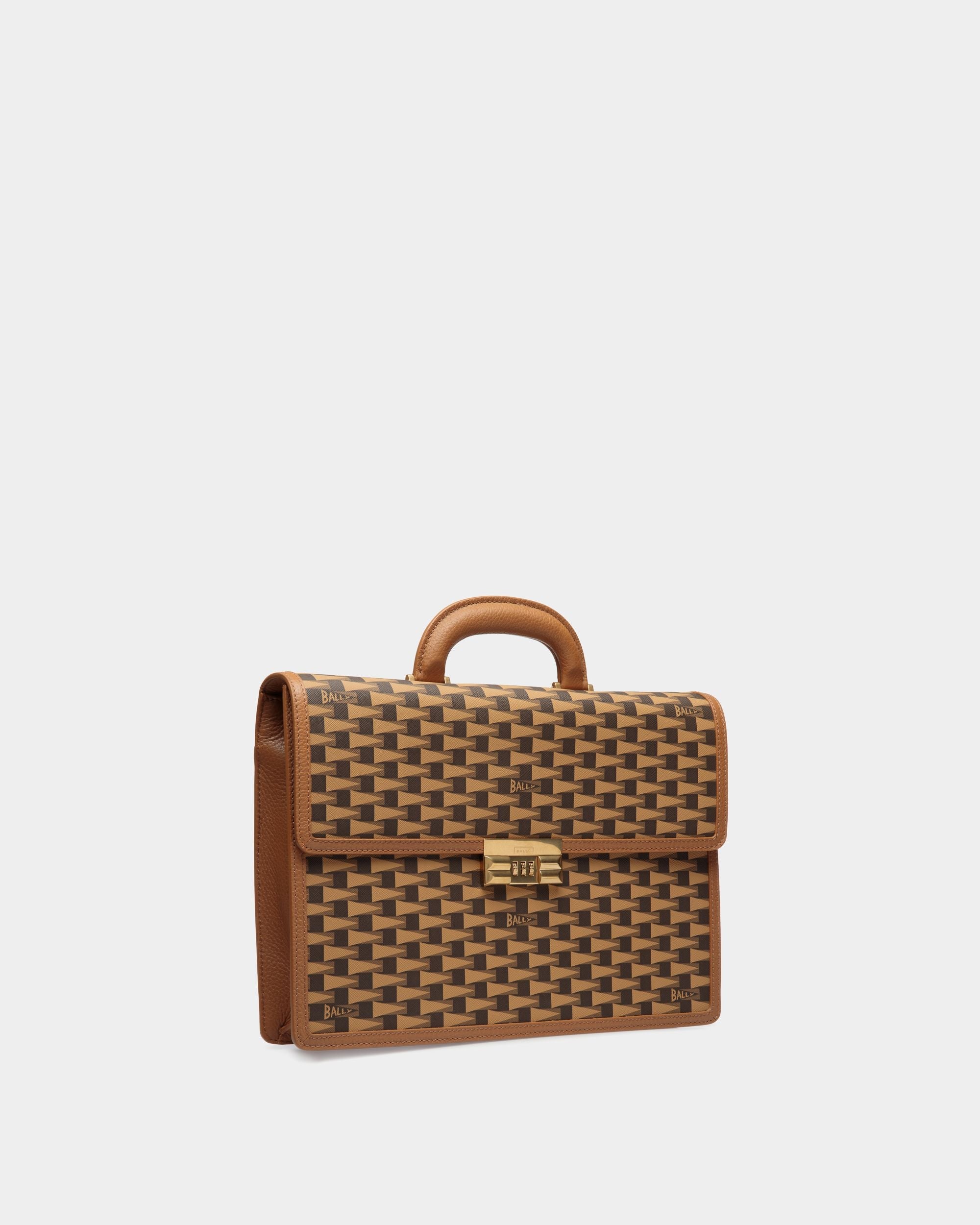Bally Global - Briefcase with a Desert Pennant Print - Brown