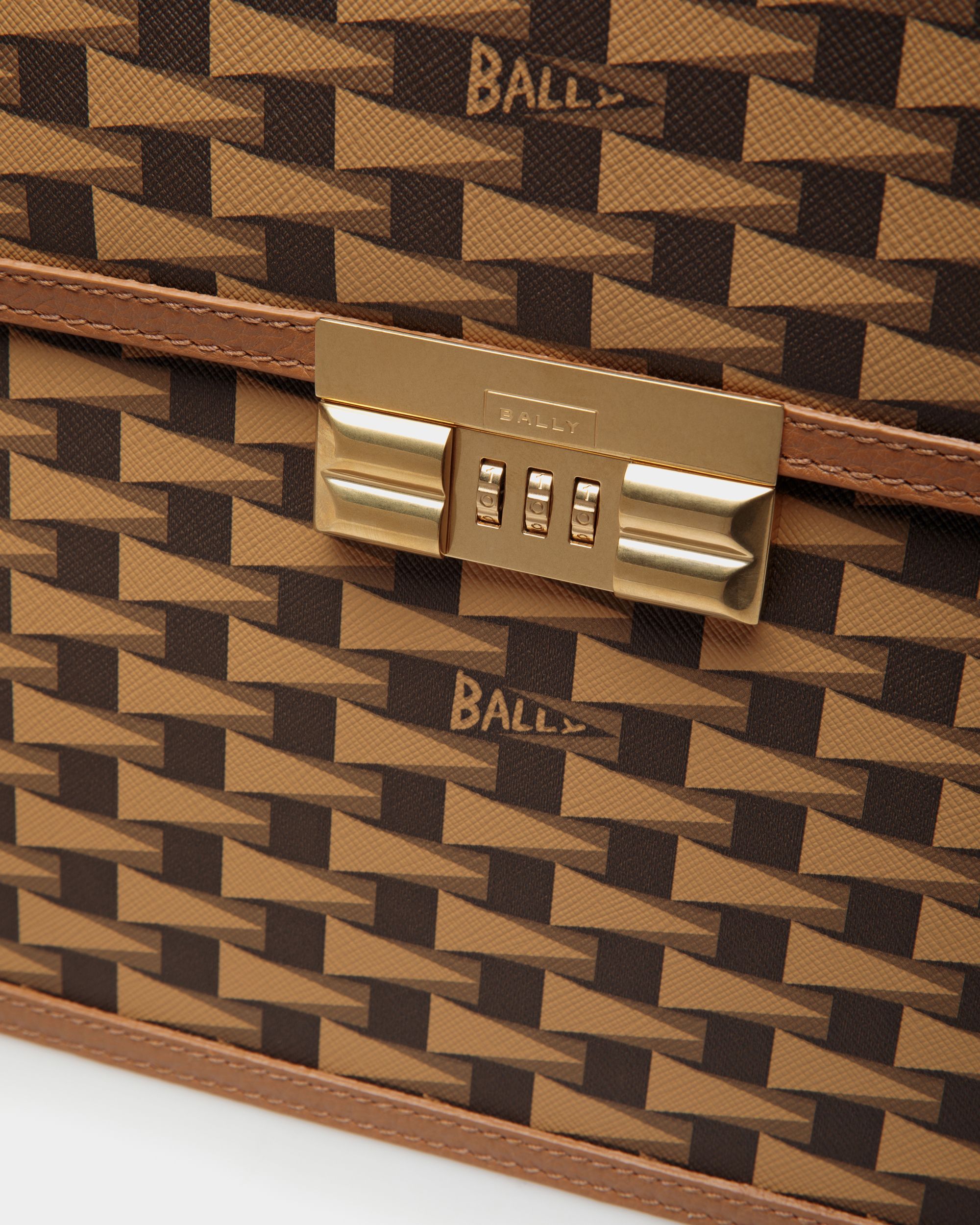 Bally Global - Briefcase with a Desert Pennant Print - Brown