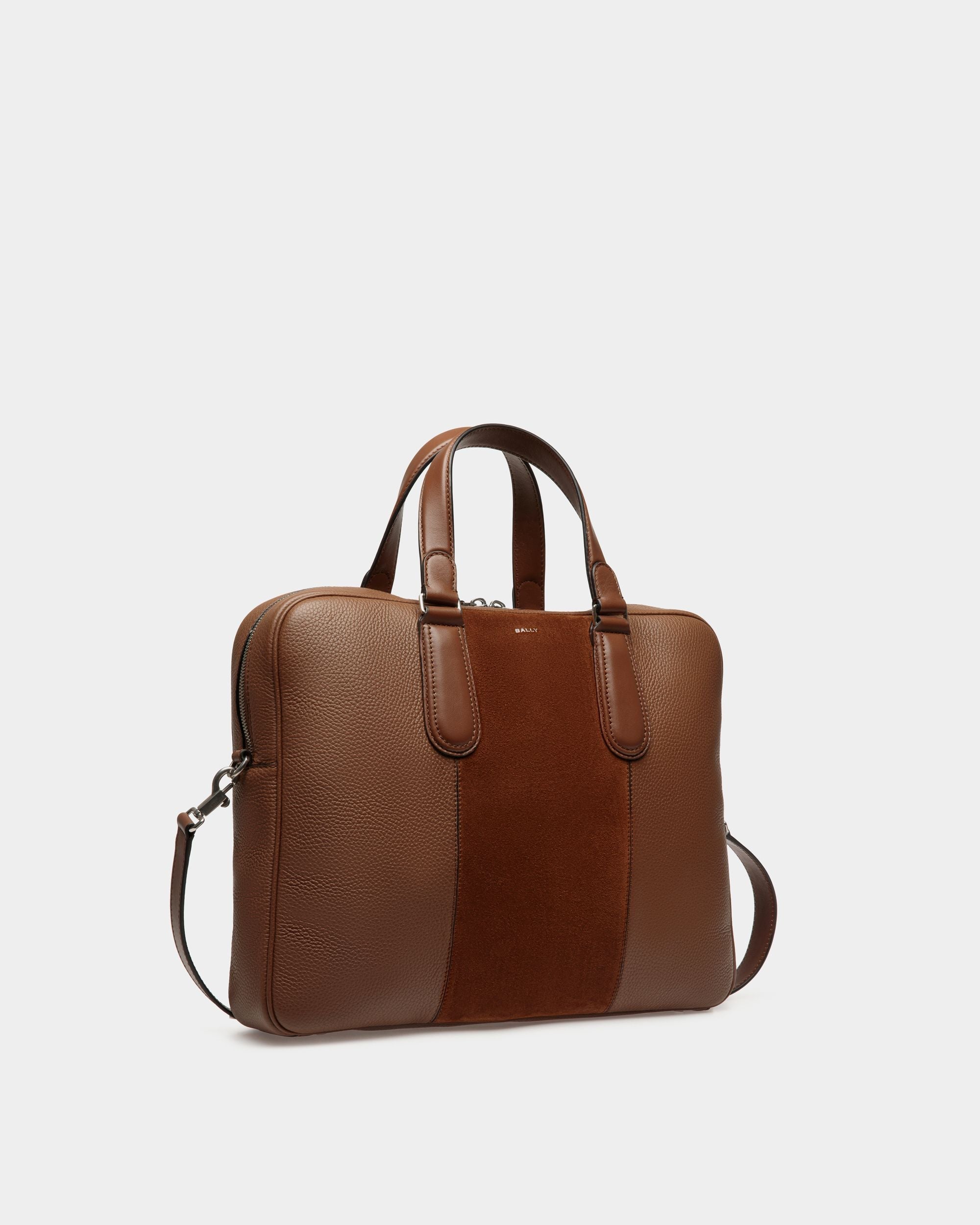 Bally Global - Spin Briefcase in Brown Leather - Brown