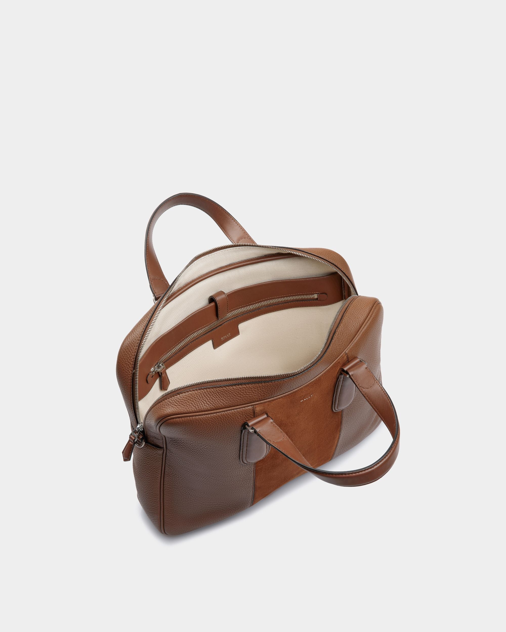 Bally Global - Spin Briefcase in Brown Leather - Brown