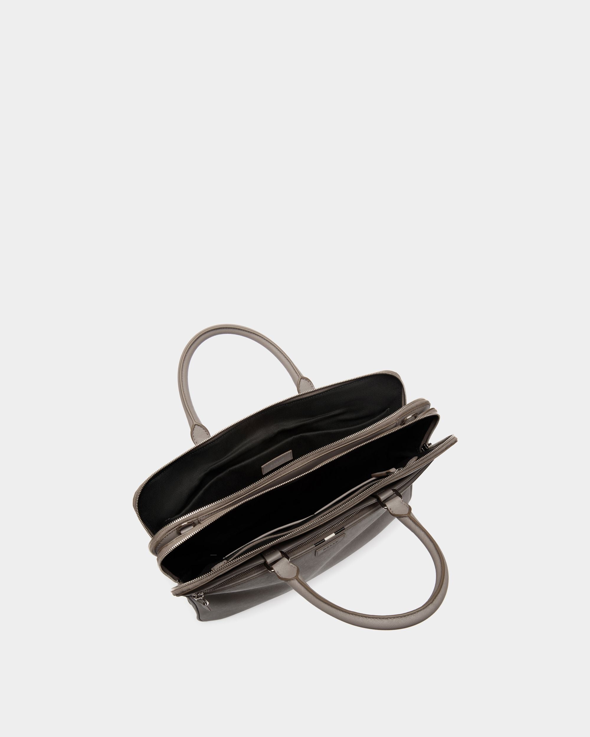 Bally Global - Cartable En Cuir Gaufré Beige - Grey